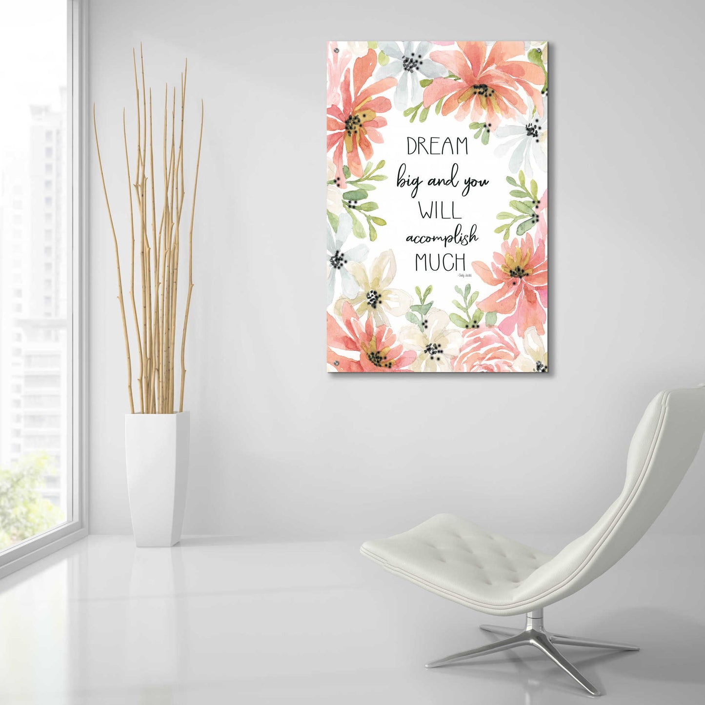 Epic Art 'Floral Dream Big' by Cindy Jacobs, Acrylic Glass Wall Art,24x36