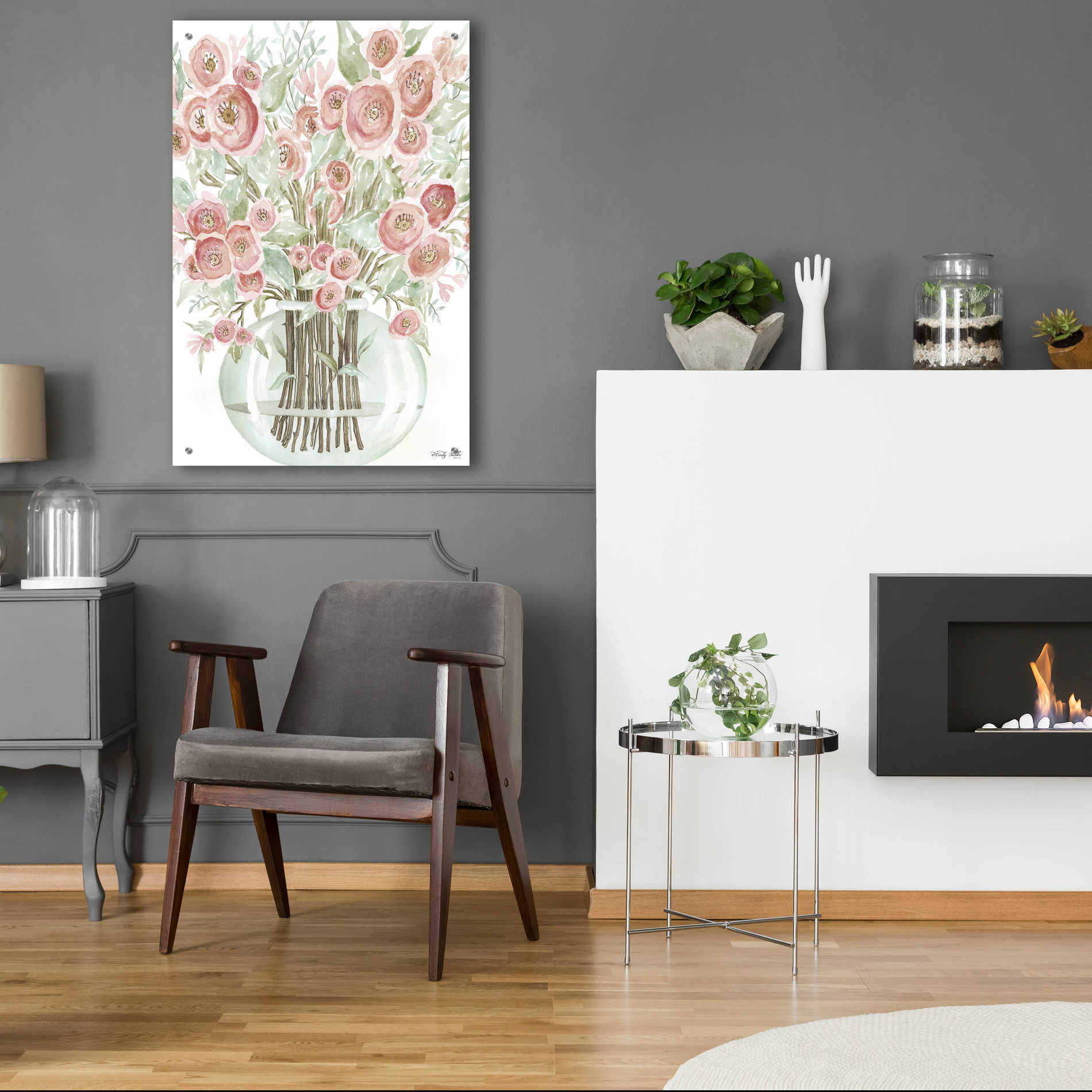 Epic Art 'Blush Roses' by Cindy Jacobs, Acrylic Glass Wall Art,24x36