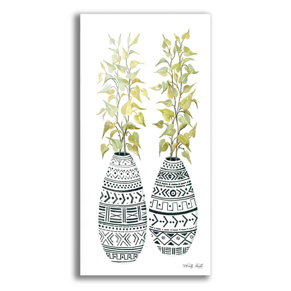 Epic Art 'Mud Cloth Vase II' by Cindy Jacobs, Acrylic Glass Wall Art,2-1