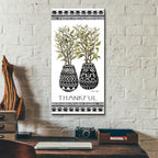 Epic Art 'Thankful Mud Cloth Vase' by Cindy Jacobs, Acrylic Glass Wall Art,12x24