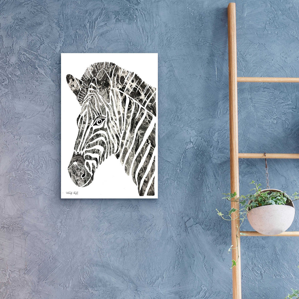 Epic Art 'Bright Zebra' by Cindy Jacobs, Acrylic Glass Wall Art,16x24