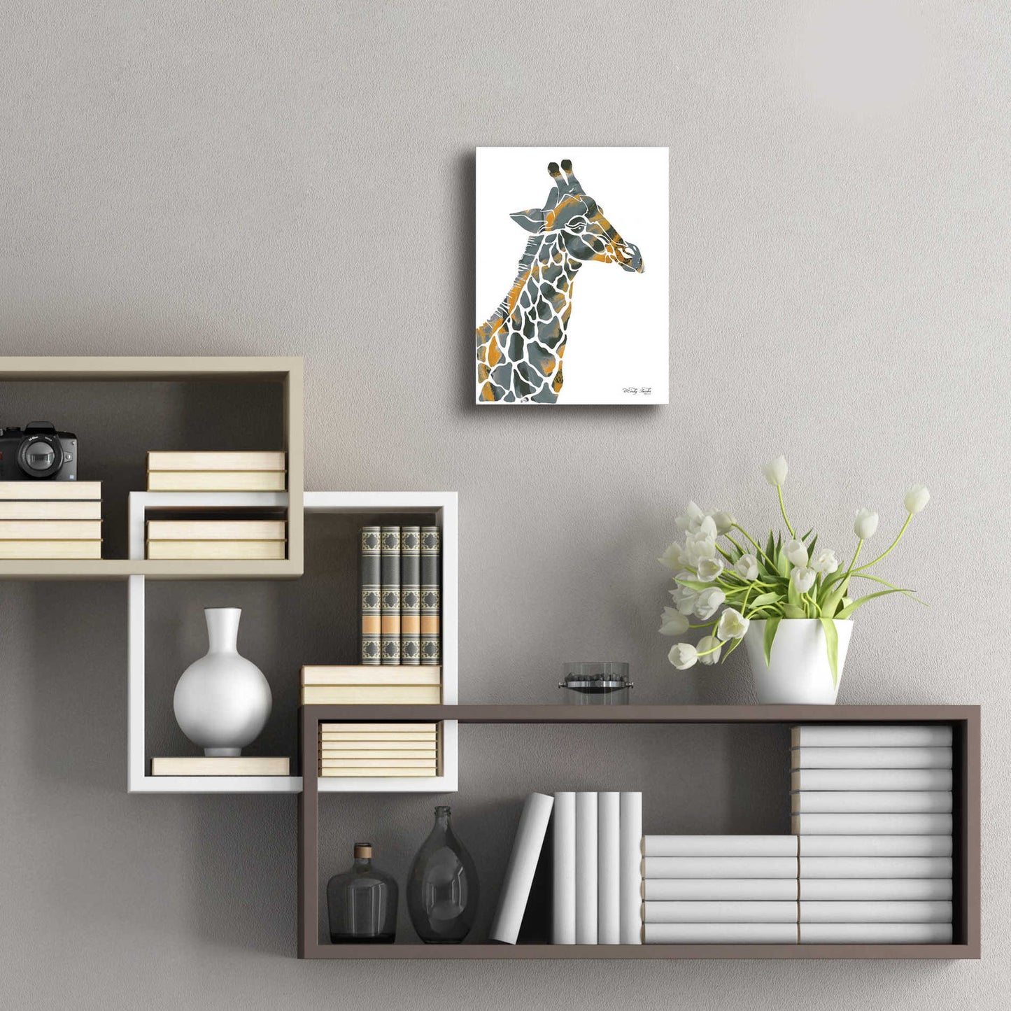 Epic Art 'Bright Giraffe I' by Cindy Jacobs, Acrylic Glass Wall Art,12x16