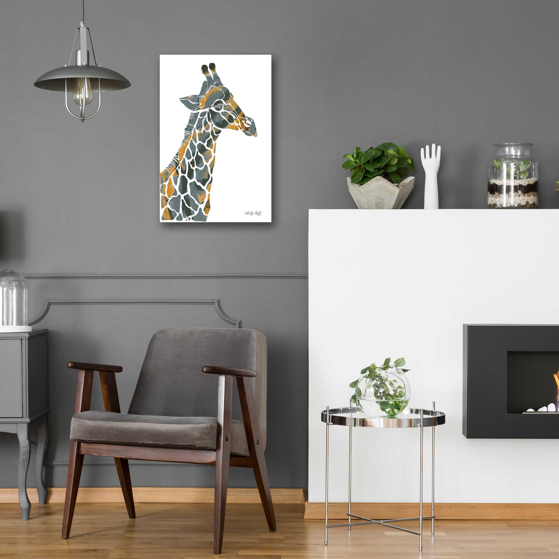 Epic Art 'Bright Giraffe I' by Cindy Jacobs, Acrylic Glass Wall Art,16x24