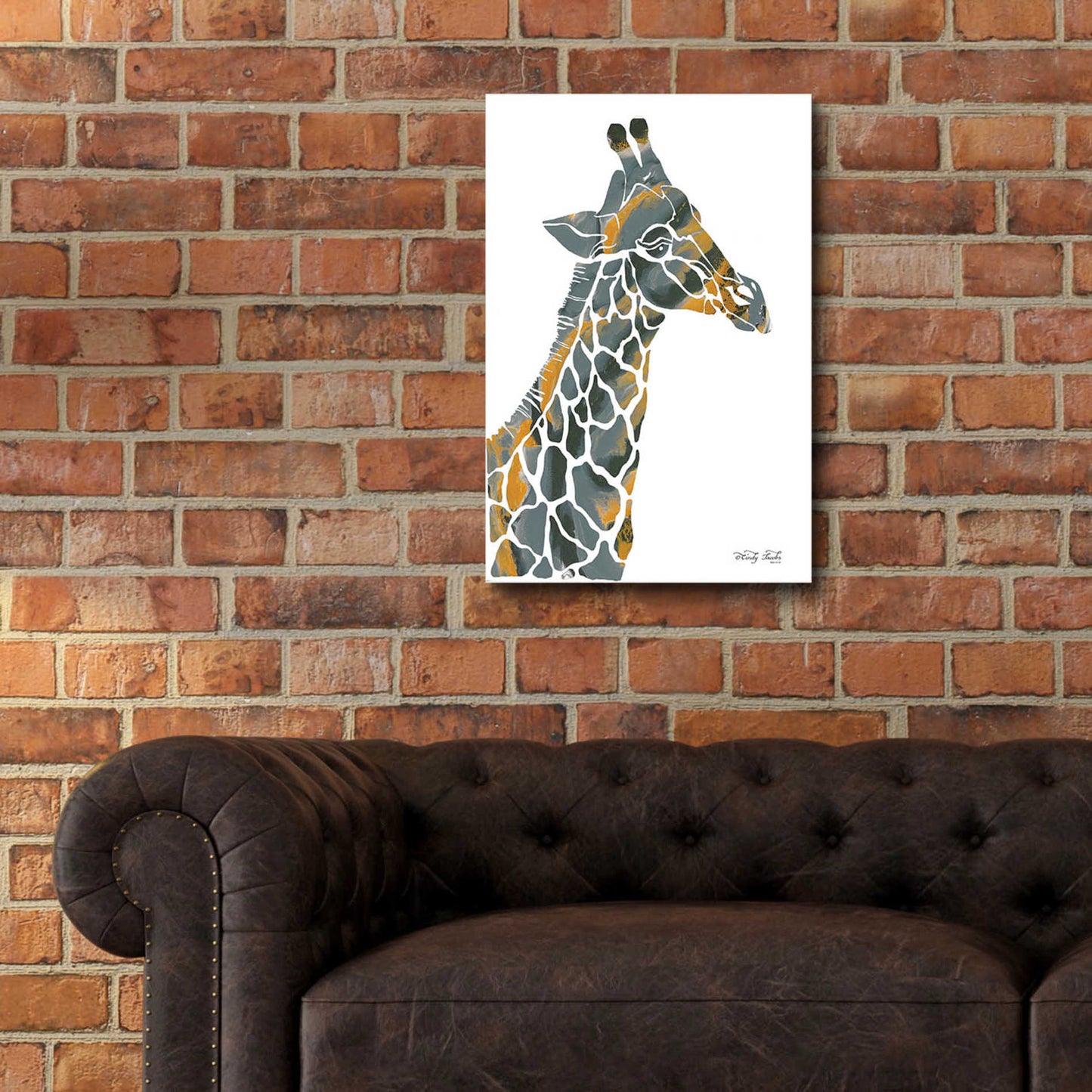 Epic Art 'Bright Giraffe I' by Cindy Jacobs, Acrylic Glass Wall Art,16x24
