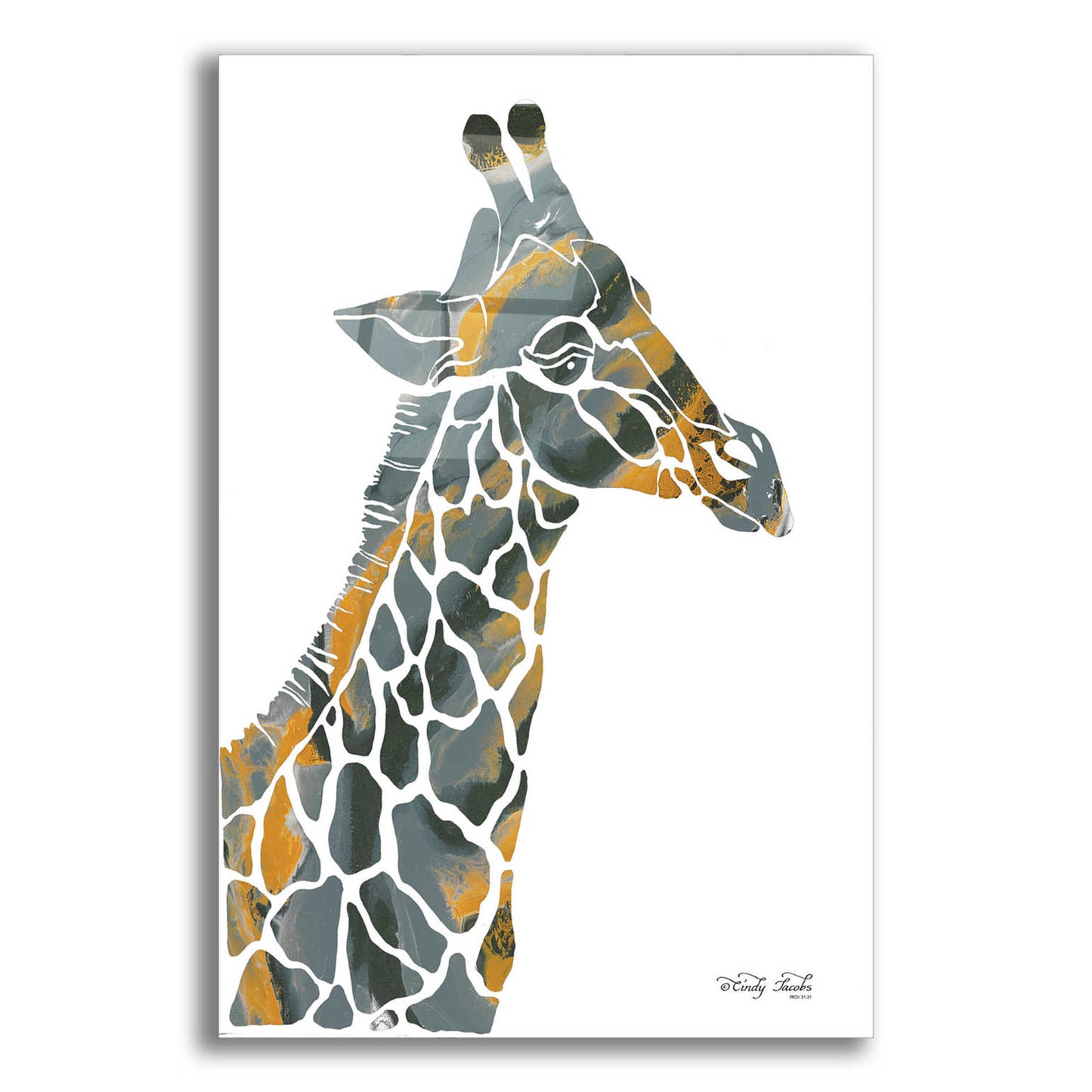 Epic Art 'Bright Giraffe I' by Cindy Jacobs, Acrylic Glass Wall Art