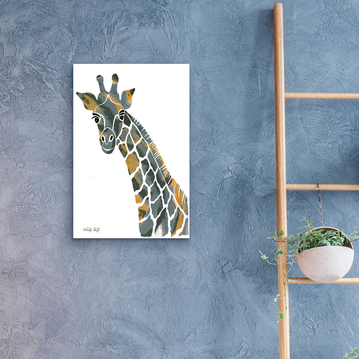 Epic Art 'Bright Giraffe II' by Cindy Jacobs, Acrylic Glass Wall Art,16x24