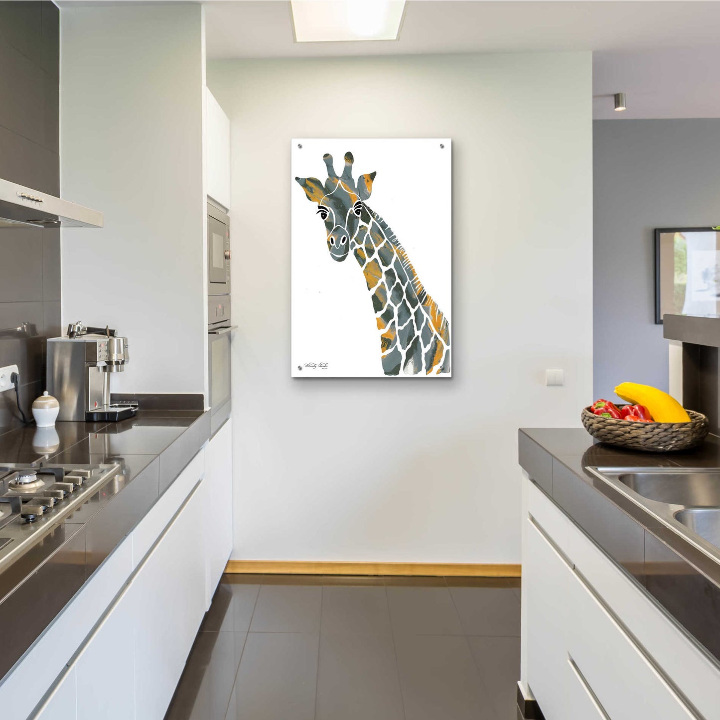 Epic Art 'Bright Giraffe II' by Cindy Jacobs, Acrylic Glass Wall Art,24x36