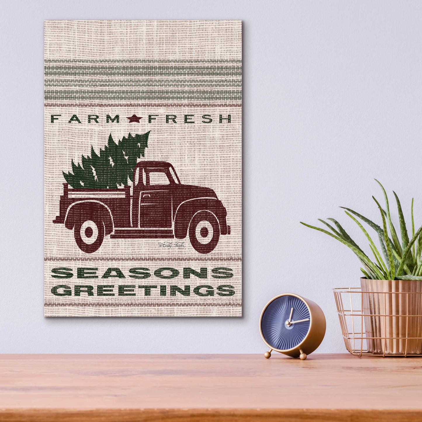 Epic Art 'Farm Fresh Seasons Greetings' by Cindy Jacobs, Acrylic Glass Wall Art,12x16