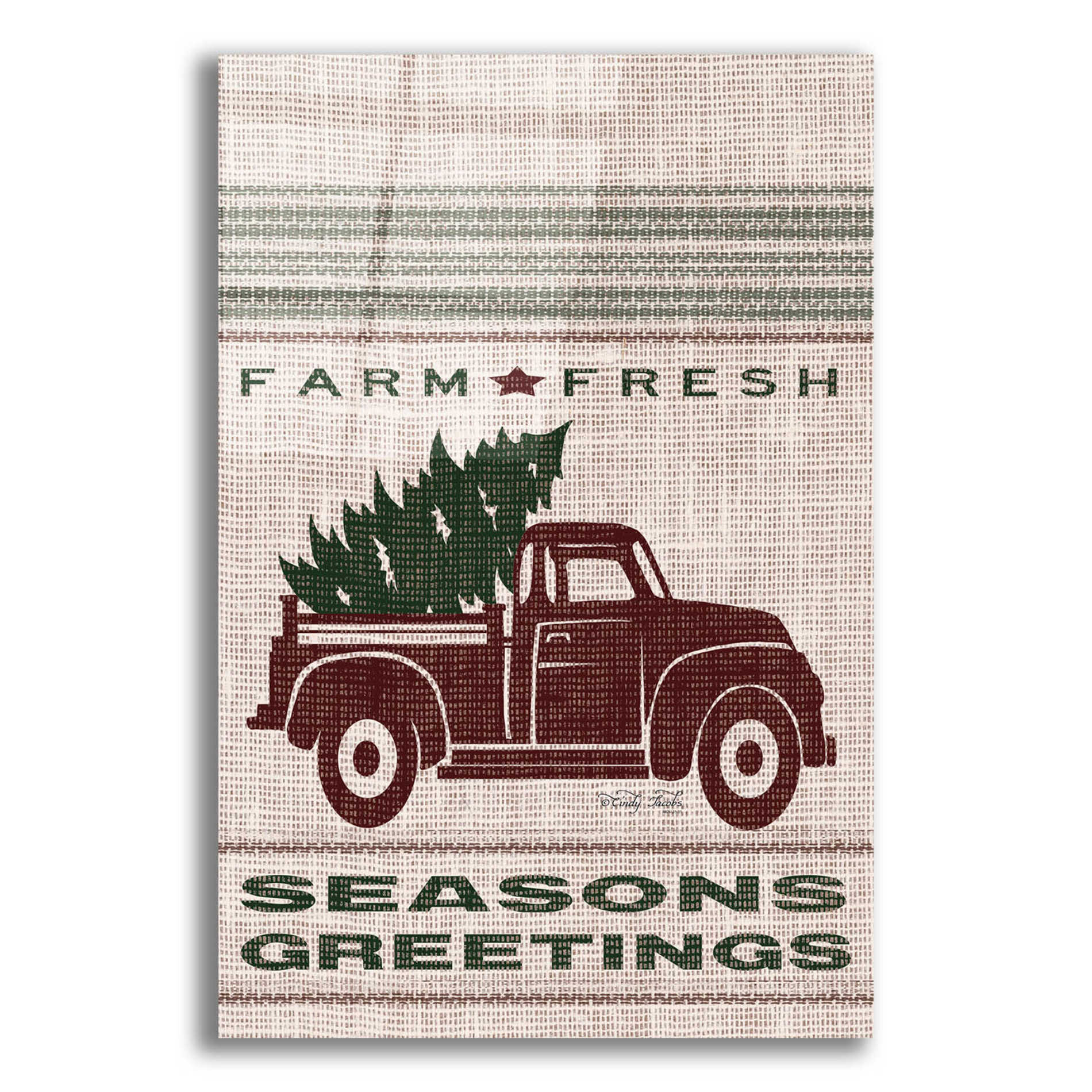 Epic Art 'Farm Fresh Seasons Greetings' by Cindy Jacobs, Acrylic Glass Wall Art,12x16