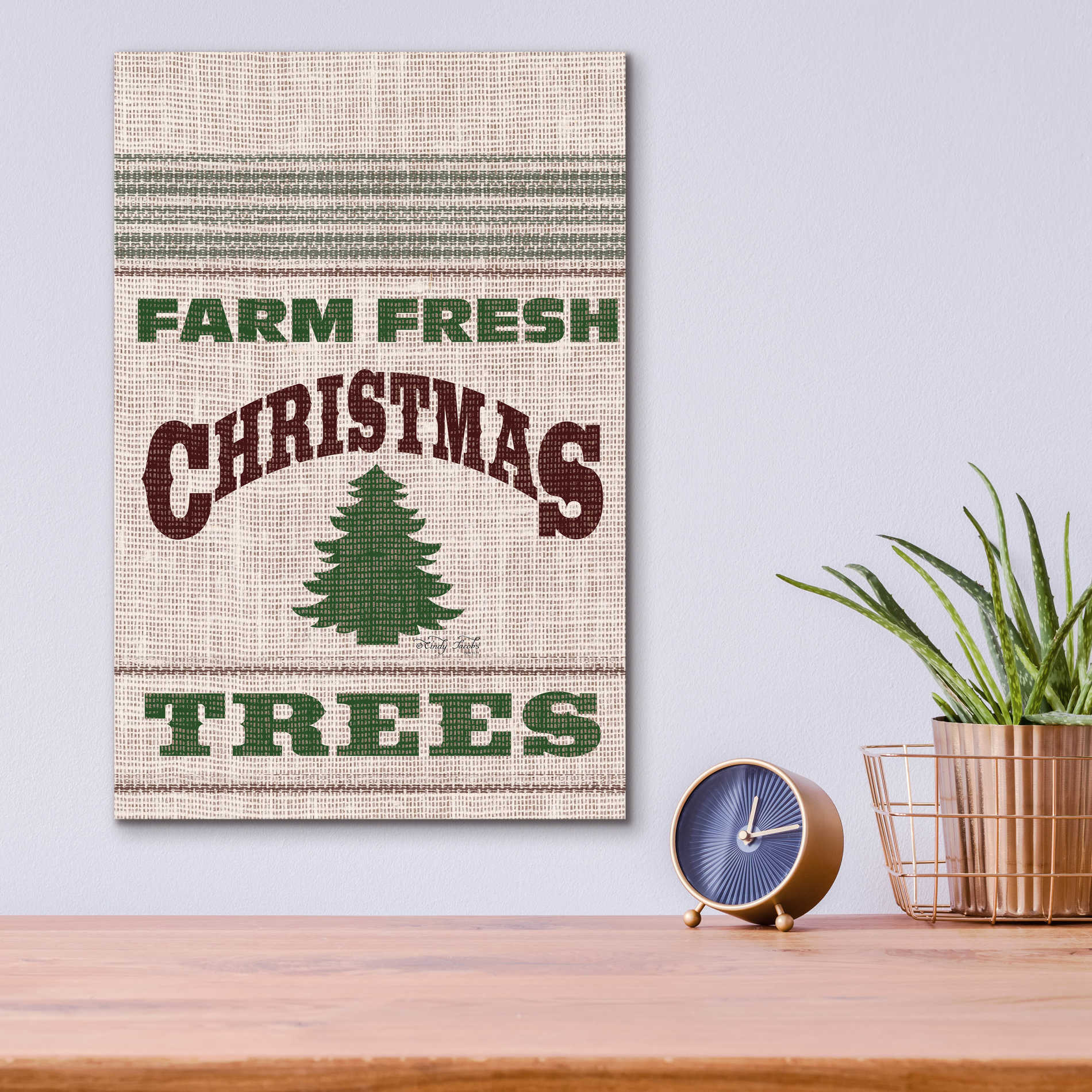 Epic Art 'Farm Fresh Christmas Trees' by Cindy Jacobs, Acrylic Glass Wall Art,12x16