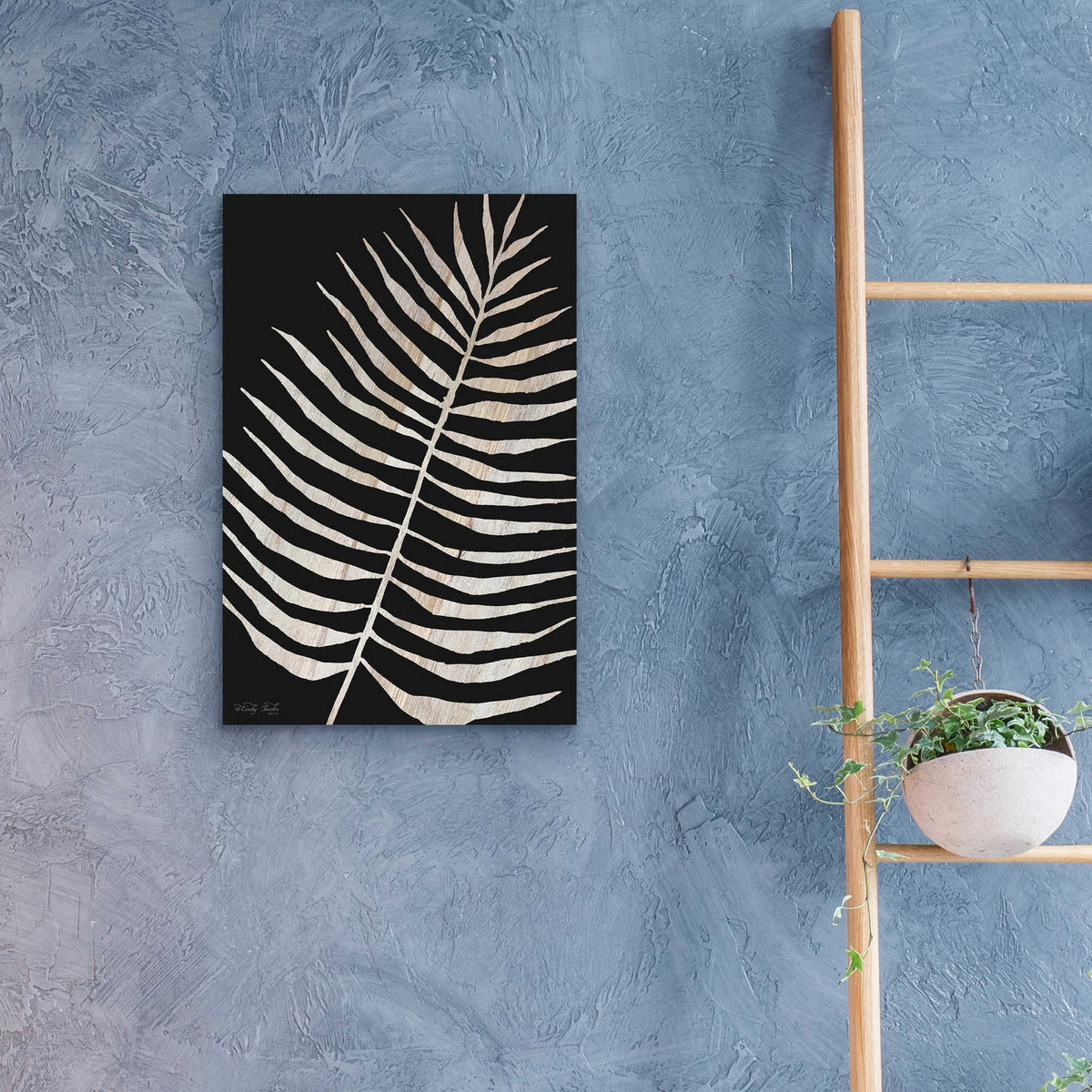 Epic Art 'Palm Frond Wood Grain I' by Cindy Jacobs, Acrylic Glass Wall Art,16x24
