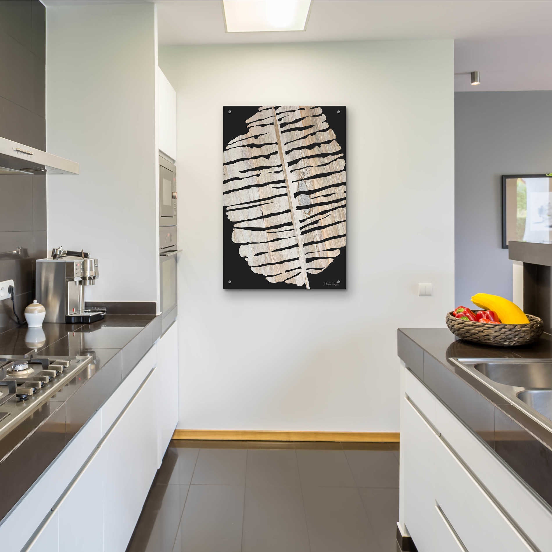 Epic Art 'Palm Frond Wood Grain II' by Cindy Jacobs, Acrylic Glass Wall Art,24x36