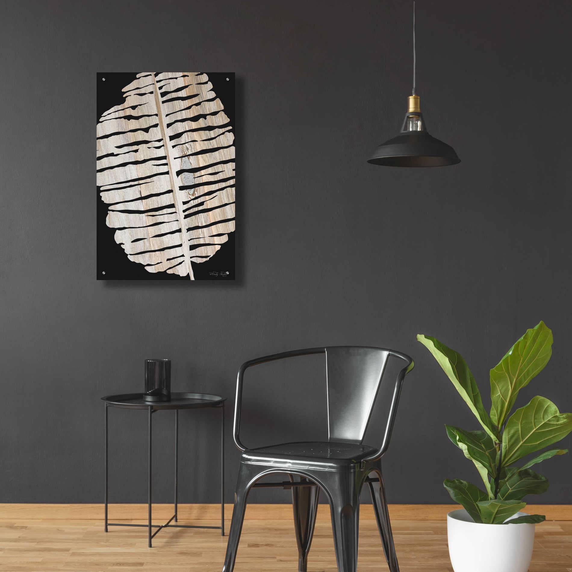 Epic Art 'Palm Frond Wood Grain II' by Cindy Jacobs, Acrylic Glass Wall Art,24x36