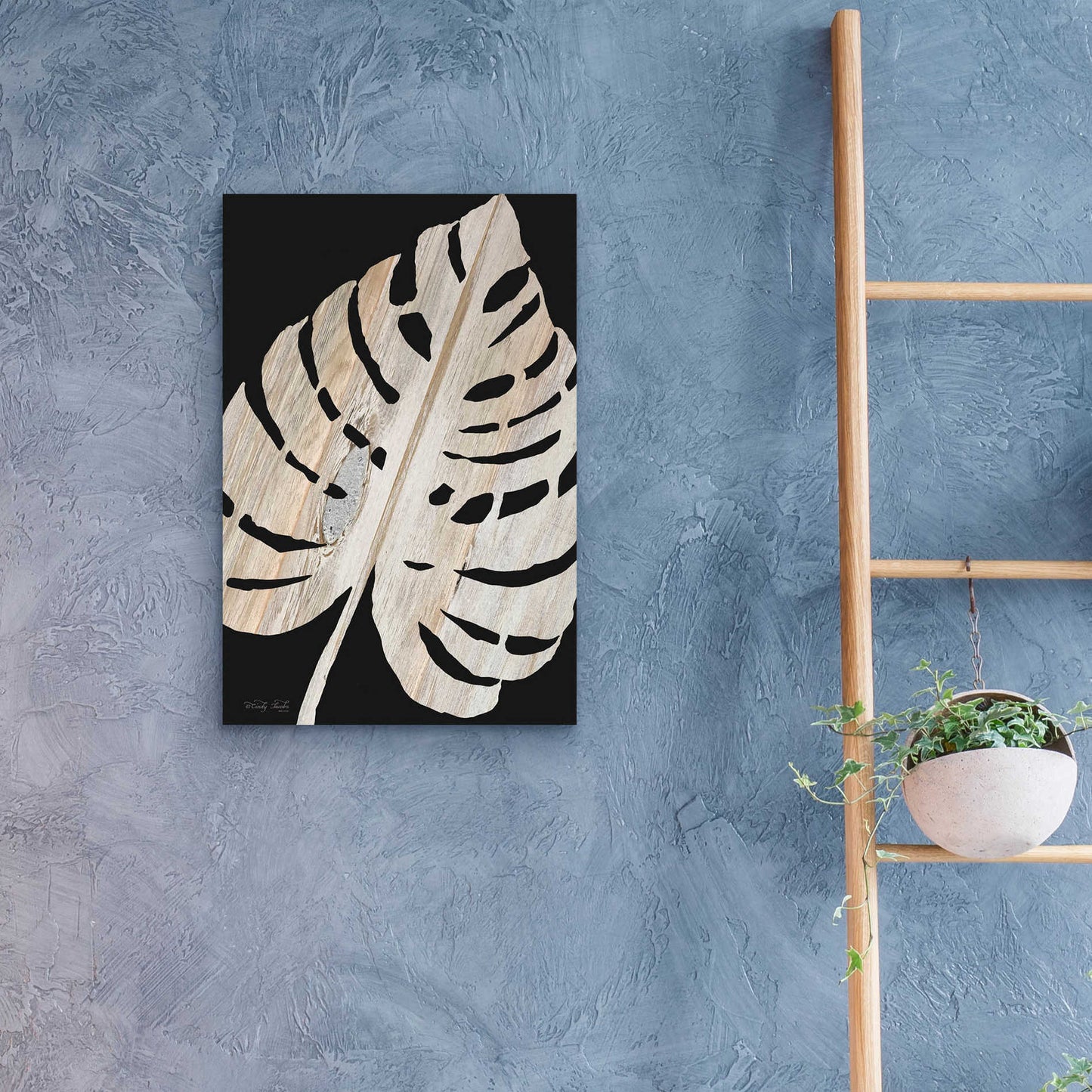 Epic Art 'Palm Frond Wood Grain III' by Cindy Jacobs, Acrylic Glass Wall Art,16x24