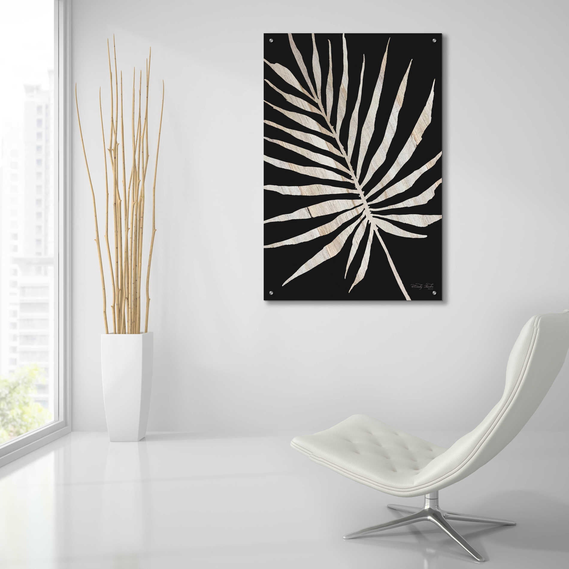 Epic Art 'Palm Frond Wood Grain IV' by Cindy Jacobs, Acrylic Glass Wall Art,24x36