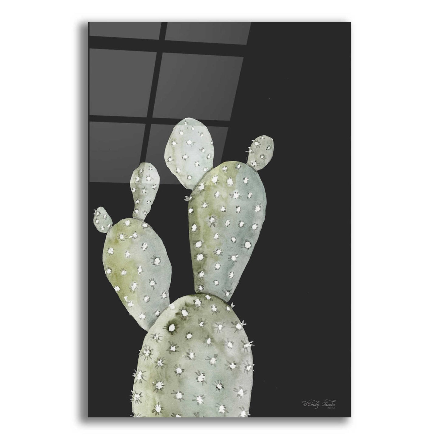 Epic Art 'Happy Cactus I' by Cindy Jacobs, Acrylic Glass Wall Art,12x16