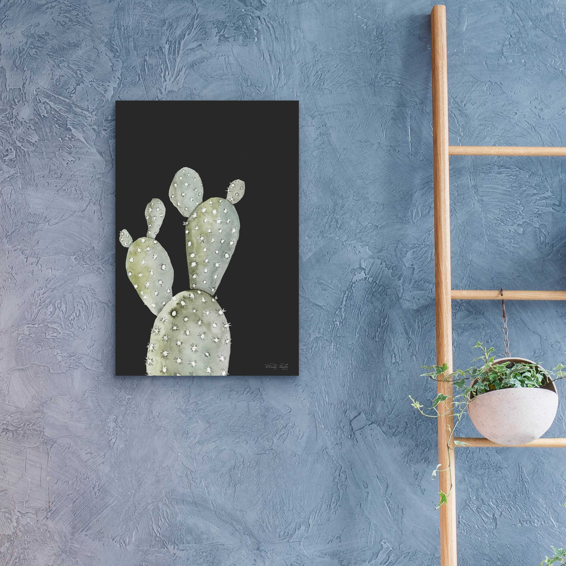 Epic Art 'Happy Cactus I' by Cindy Jacobs, Acrylic Glass Wall Art,16x24