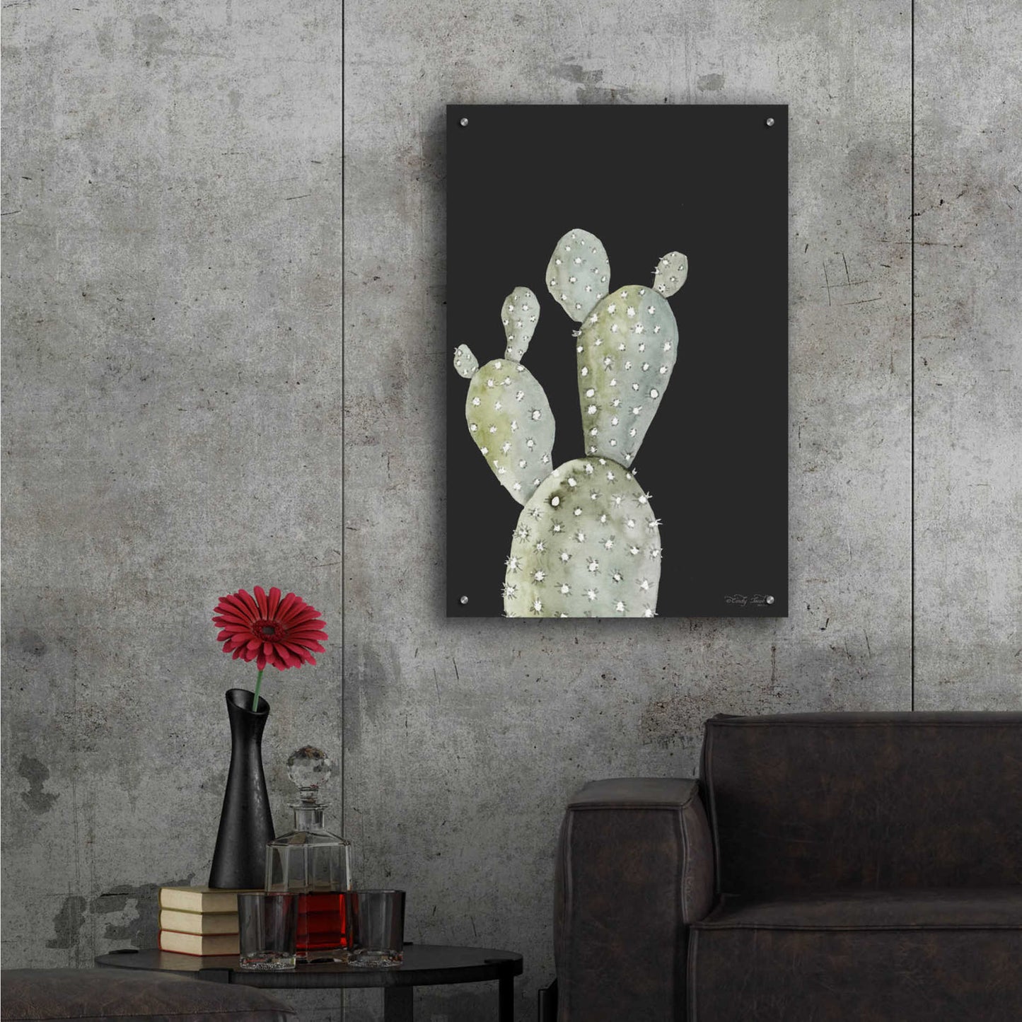 Epic Art 'Happy Cactus I' by Cindy Jacobs, Acrylic Glass Wall Art,24x36