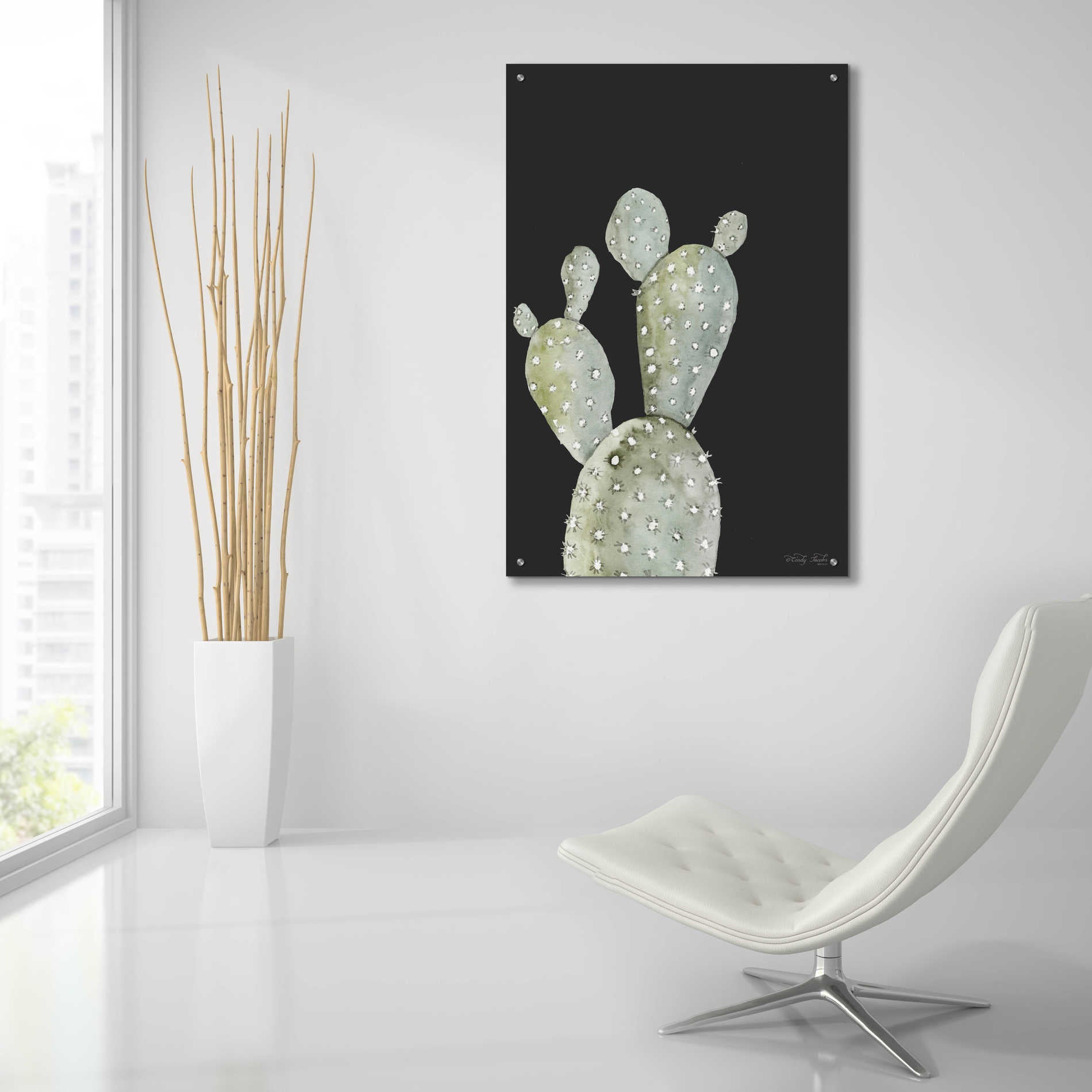 Epic Art 'Happy Cactus I' by Cindy Jacobs, Acrylic Glass Wall Art,24x36