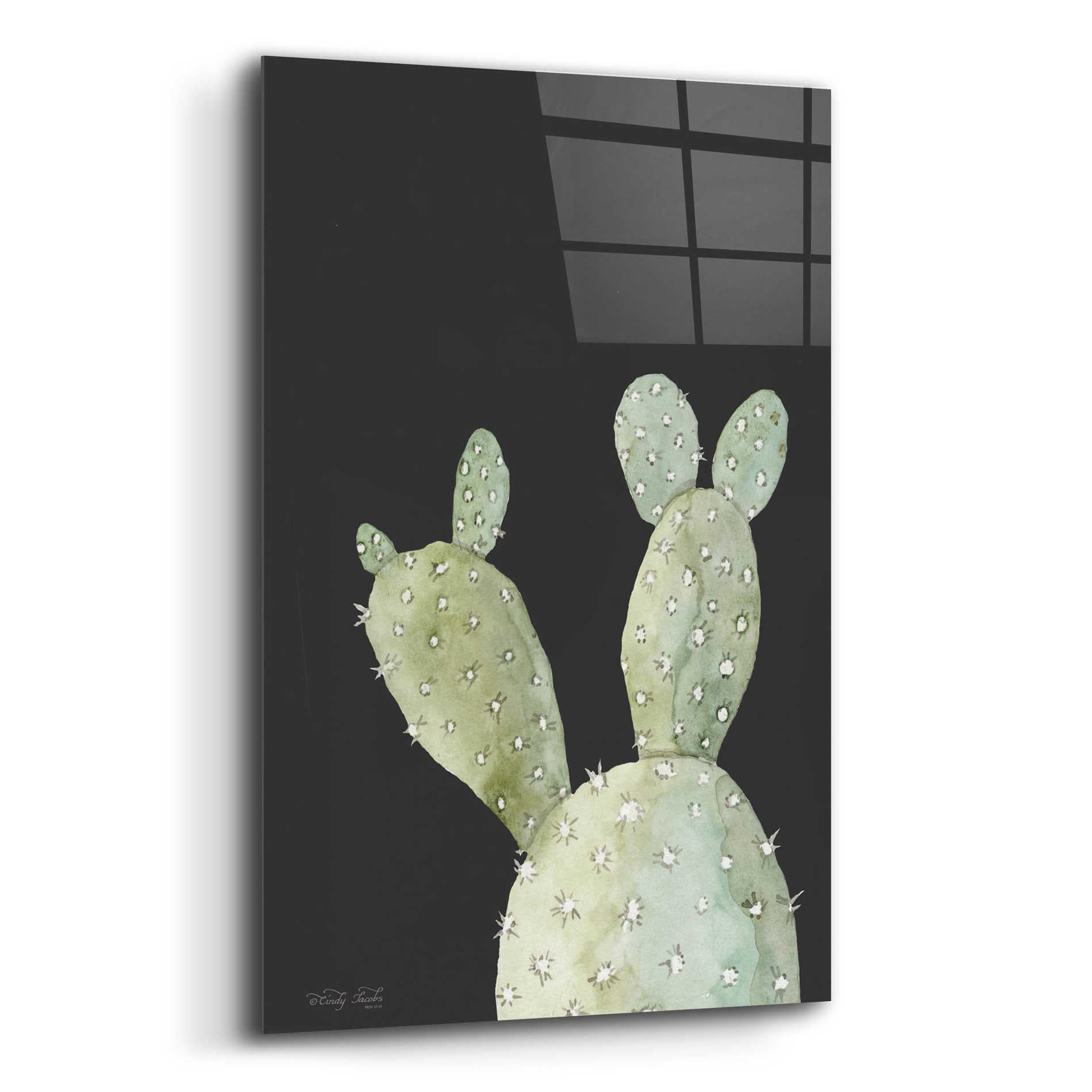 Epic Art 'Happy Cactus III' by Cindy Jacobs, Acrylic Glass Wall Art,12x16