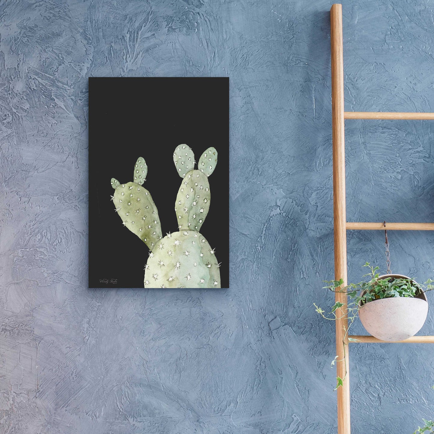 Epic Art 'Happy Cactus III' by Cindy Jacobs, Acrylic Glass Wall Art,16x24