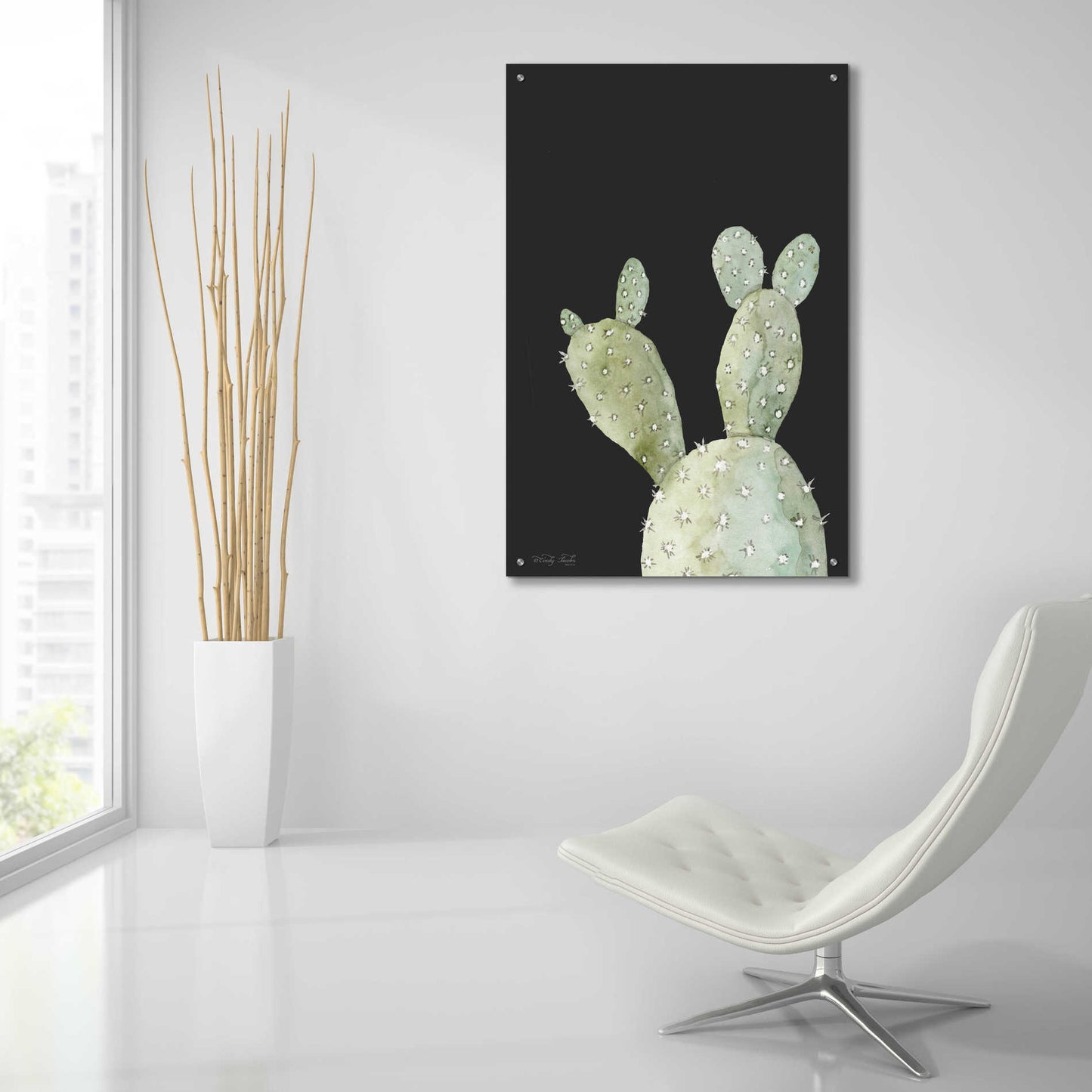 Epic Art 'Happy Cactus III' by Cindy Jacobs, Acrylic Glass Wall Art,24x36