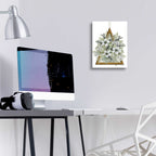 Epic Art 'Geometric Triangle Muted Floral I' by Cindy Jacobs, Acrylic Glass Wall Art,12x16