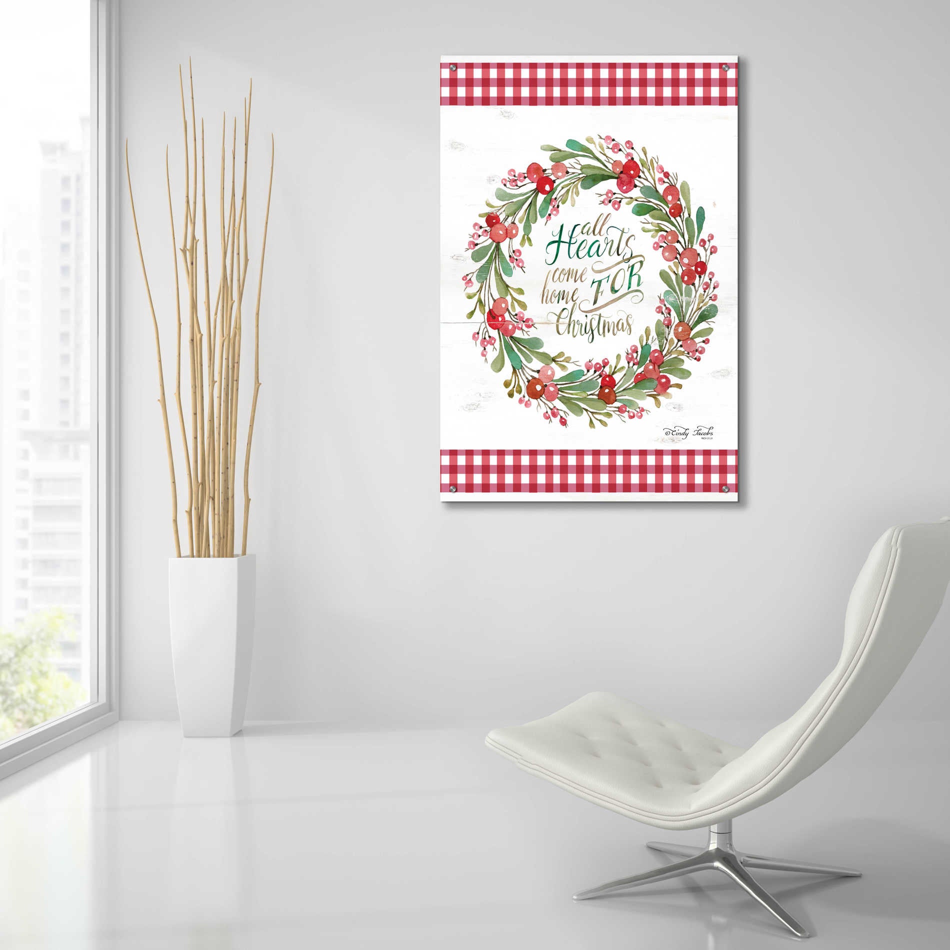 Epic Art 'All Hearts Come Home For Christmas II' by Cindy Jacobs, Acrylic Glass Wall Art,24x36