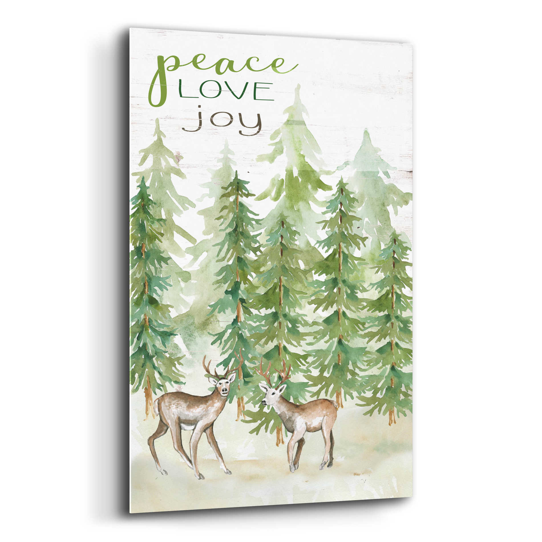 Epic Art 'Peace Love Joy Deer' by Cindy Jacobs, Acrylic Glass Wall Art,12x16