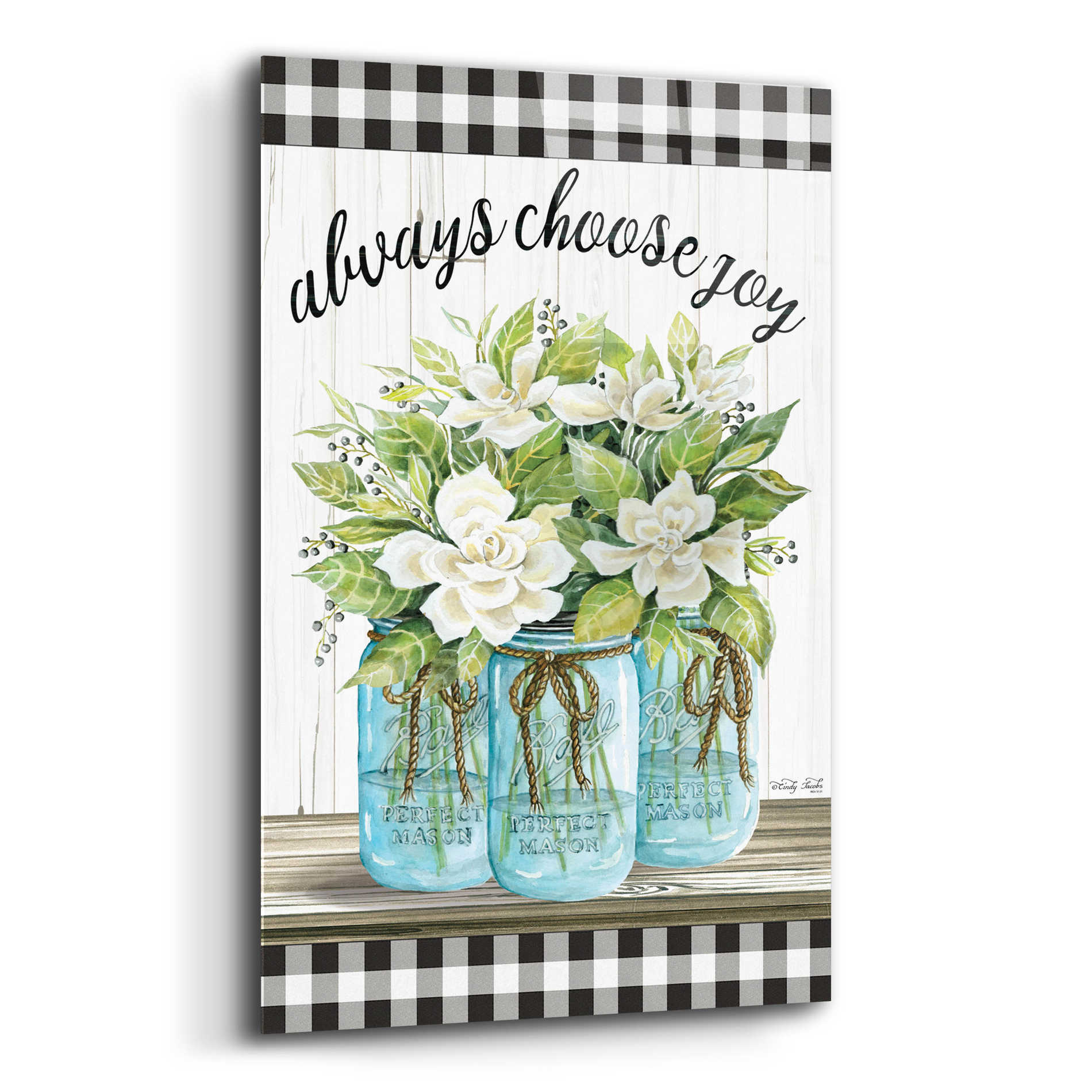 Epic Art 'Always Choose Joy' by Cindy Jacobs, Acrylic Glass Wall Art,12x16