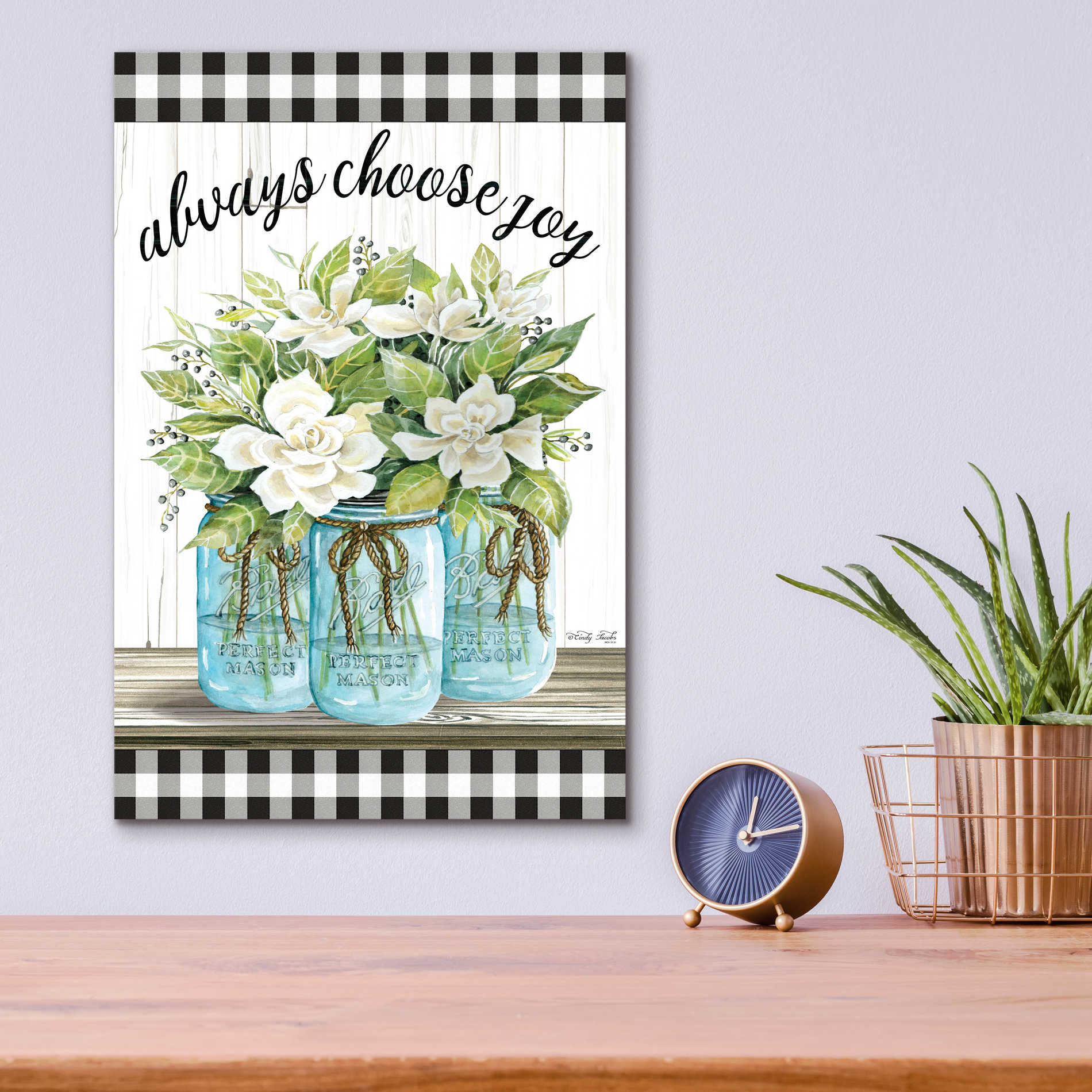 Epic Art 'Always Choose Joy' by Cindy Jacobs, Acrylic Glass Wall Art,12x16