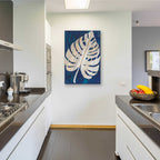 Epic Art 'Monstera Navy' by Cindy Jacobs, Acrylic Glass Wall Art,24x36