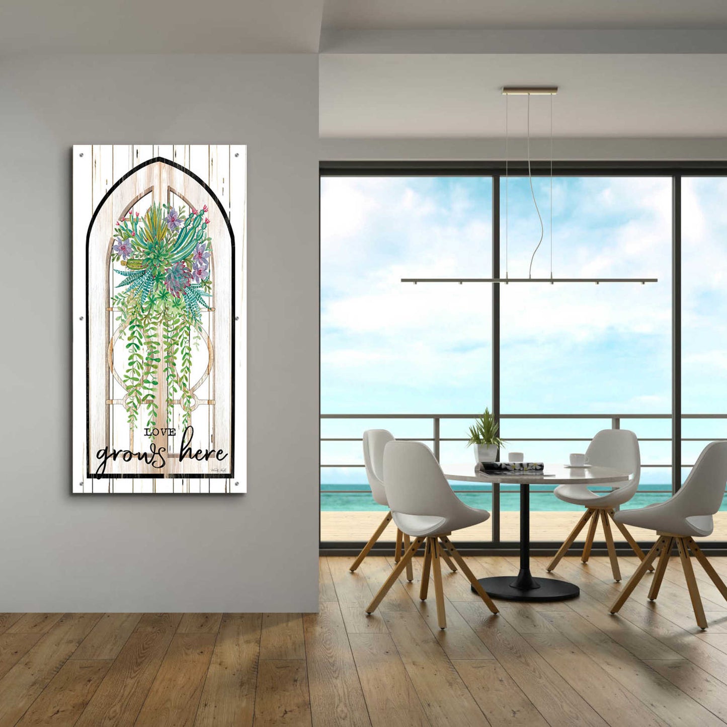 Epic Art 'Love Grows Here' by Cindy Jacobs, Acrylic Glass Wall Art,24x48