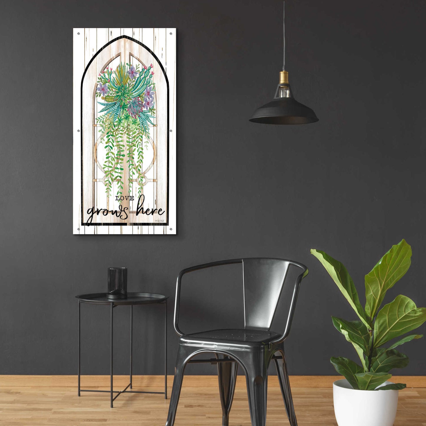 Epic Art 'Love Grows Here' by Cindy Jacobs, Acrylic Glass Wall Art,24x48