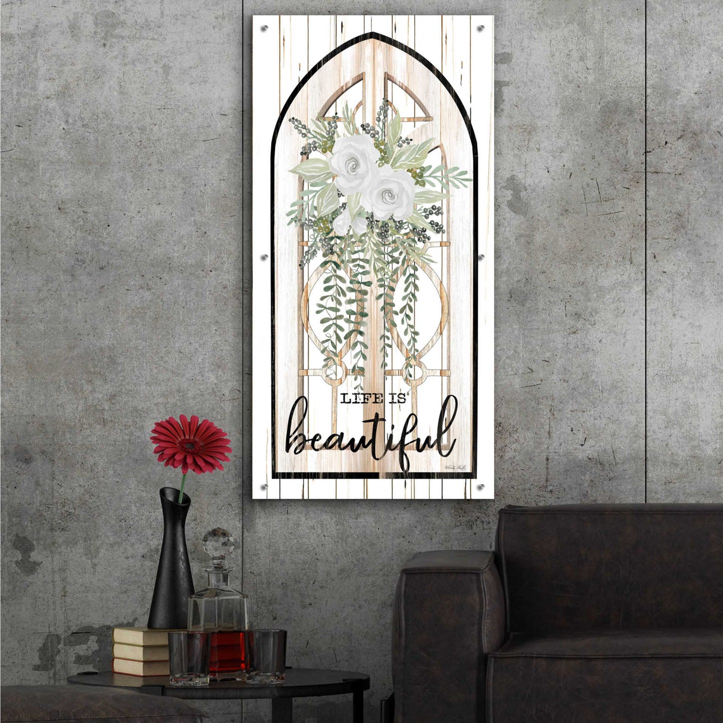 Epic Art 'Life is Beautiful' by Cindy Jacobs, Acrylic Glass Wall Art,24x48