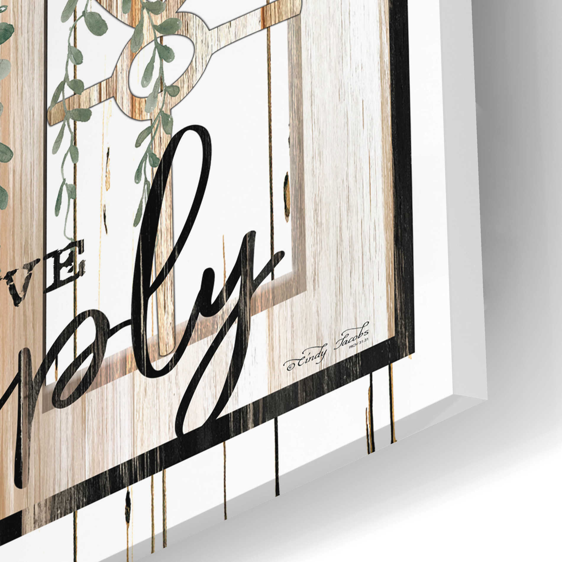 Epic Art 'Live Simply' by Cindy Jacobs, Acrylic Glass Wall Art,12x24