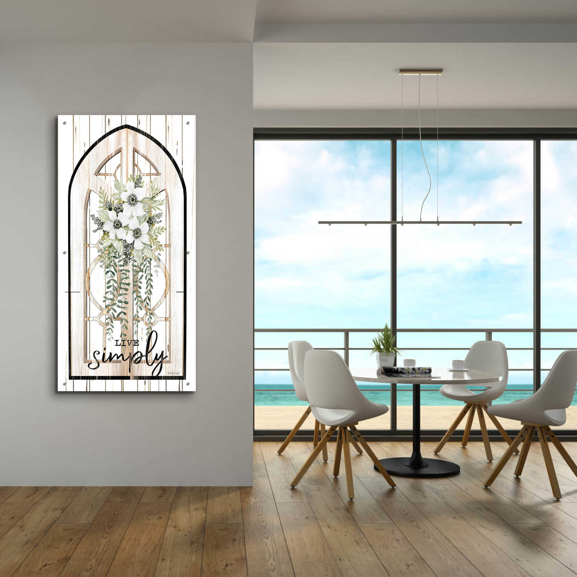 Epic Art 'Live Simply' by Cindy Jacobs, Acrylic Glass Wall Art,24x48