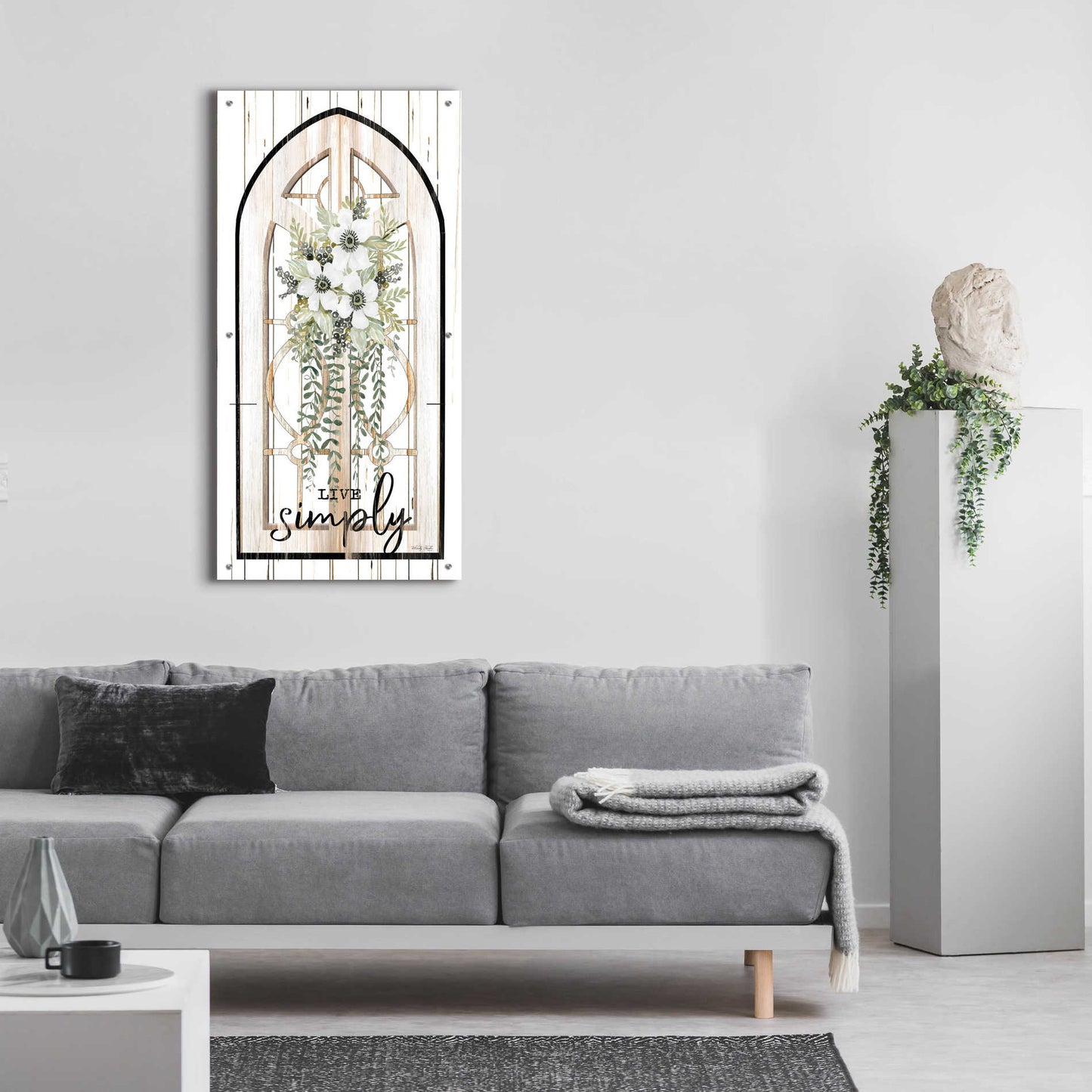 Epic Art 'Live Simply' by Cindy Jacobs, Acrylic Glass Wall Art,24x48