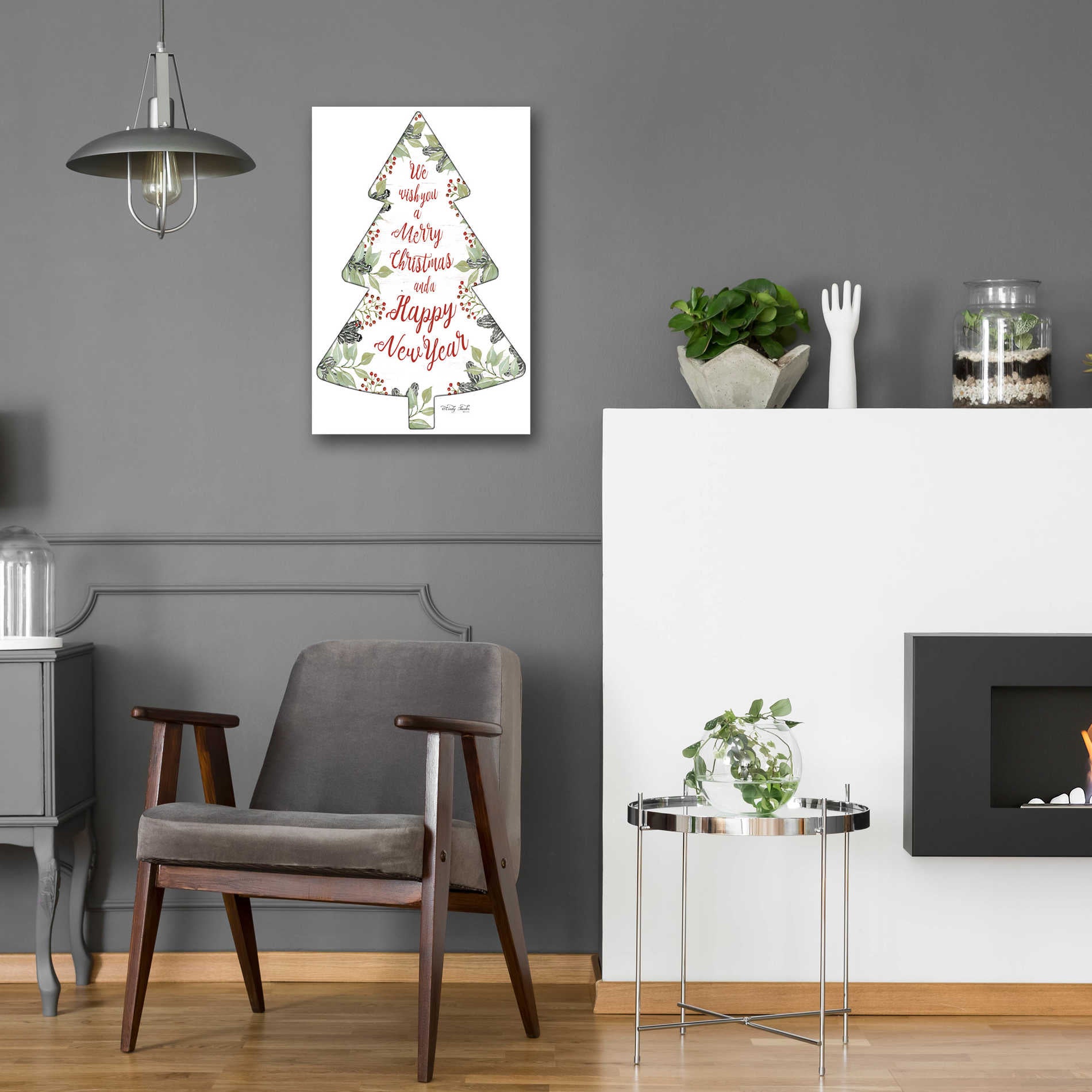 Epic Art 'Merry Christmas Wishes Tree' by Cindy Jacobs, Acrylic Glass Wall Art,16x24