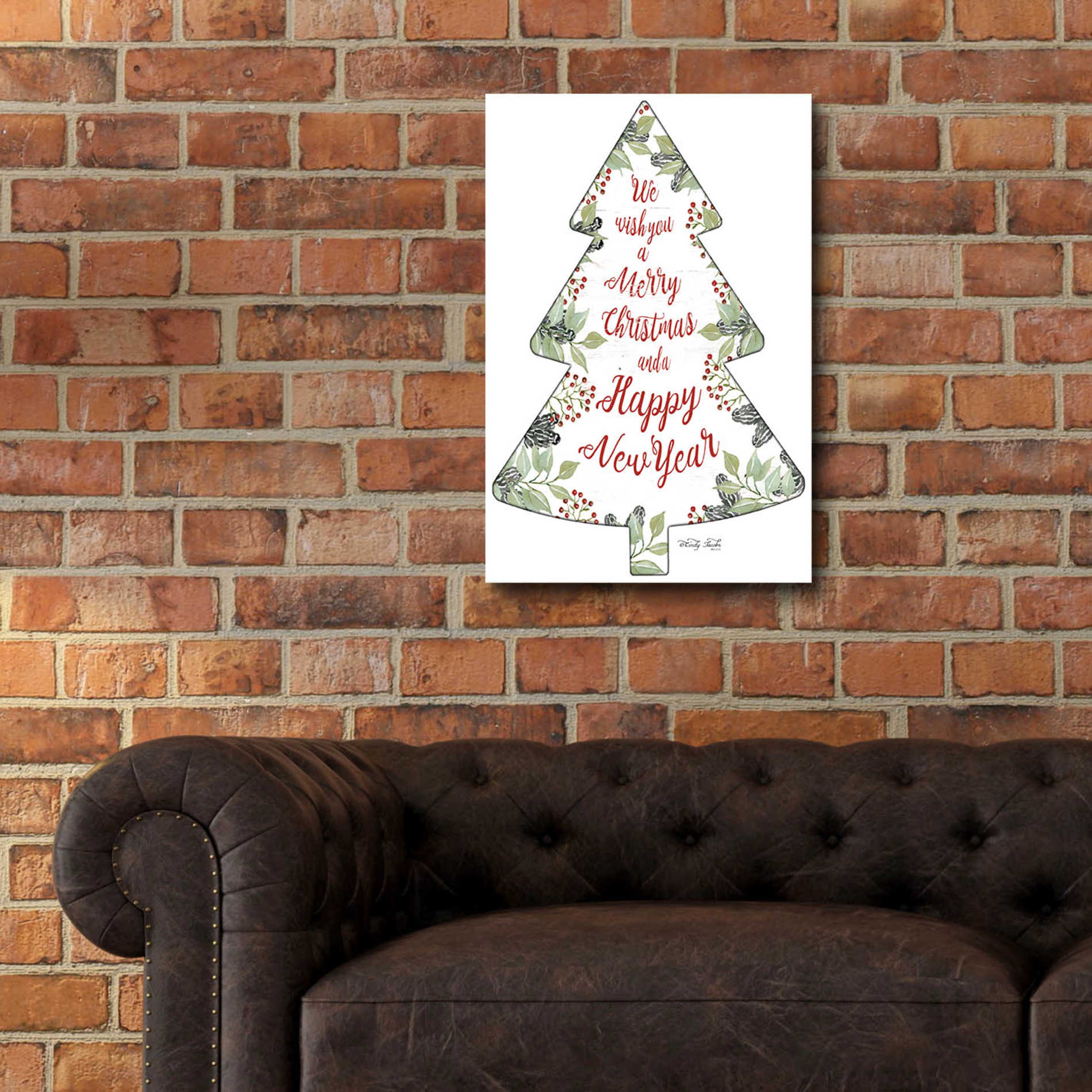 Epic Art 'Merry Christmas Wishes Tree' by Cindy Jacobs, Acrylic Glass Wall Art,16x24