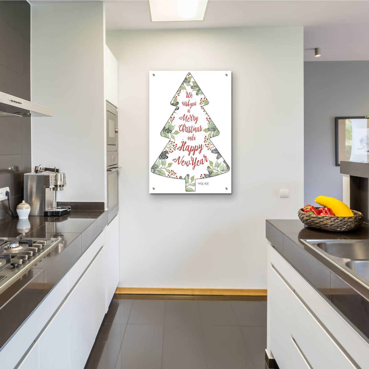 Epic Art 'Merry Christmas Wishes Tree' by Cindy Jacobs, Acrylic Glass Wall Art,24x36