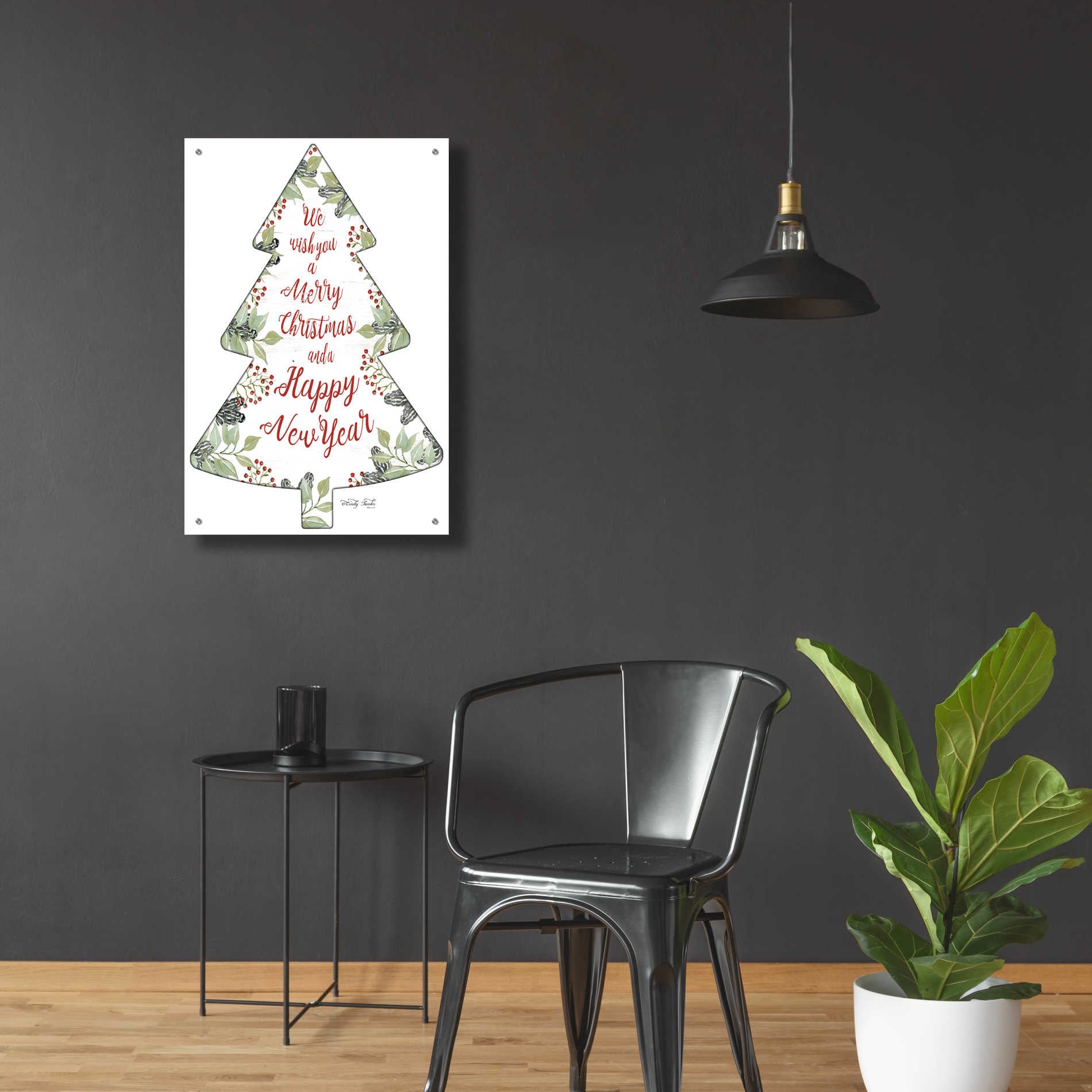 Epic Art 'Merry Christmas Wishes Tree' by Cindy Jacobs, Acrylic Glass Wall Art,24x36