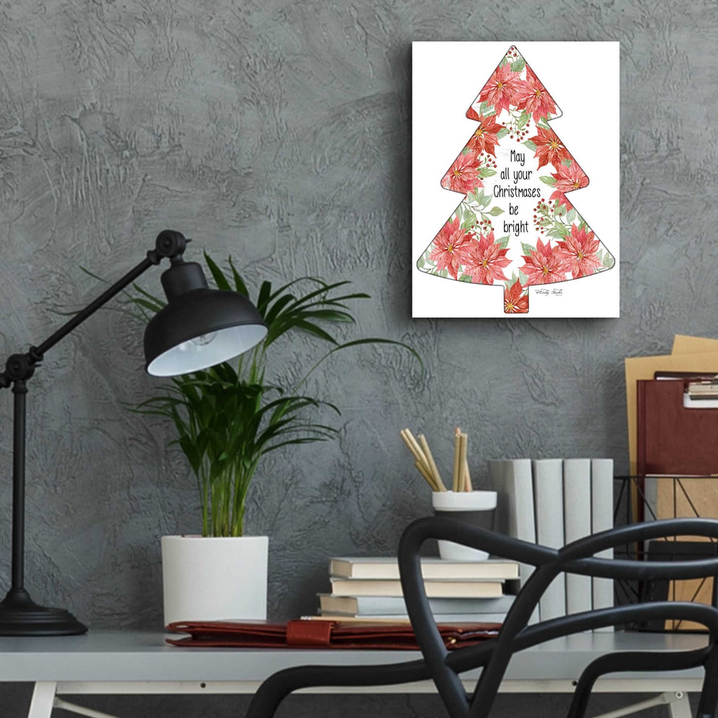 Epic Art 'Christmases Be Bright Tree' by Cindy Jacobs, Acrylic Glass Wall Art,12x16