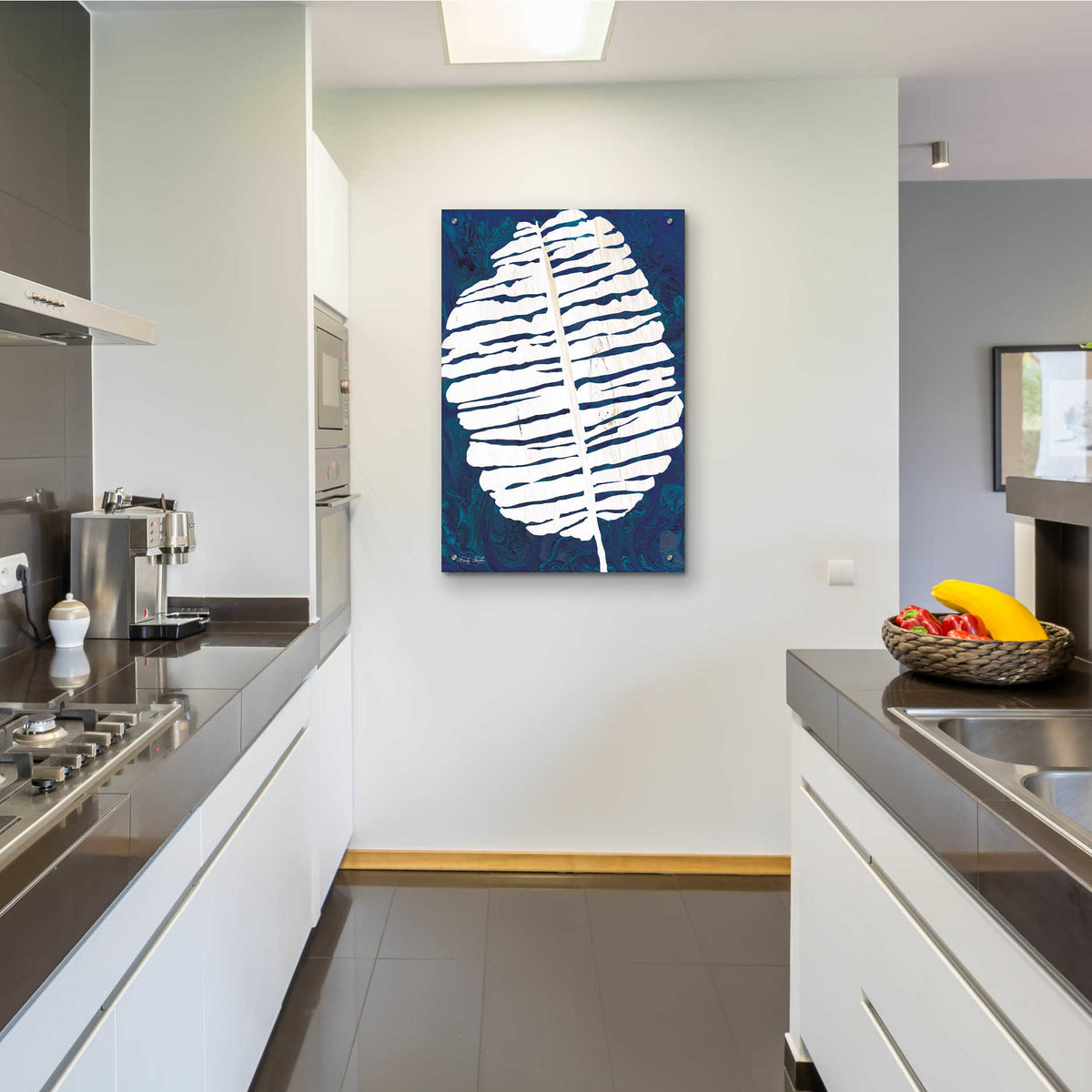 Epic Art 'Navy Banana Leaf' by Cindy Jacobs, Acrylic Glass Wall Art,24x36