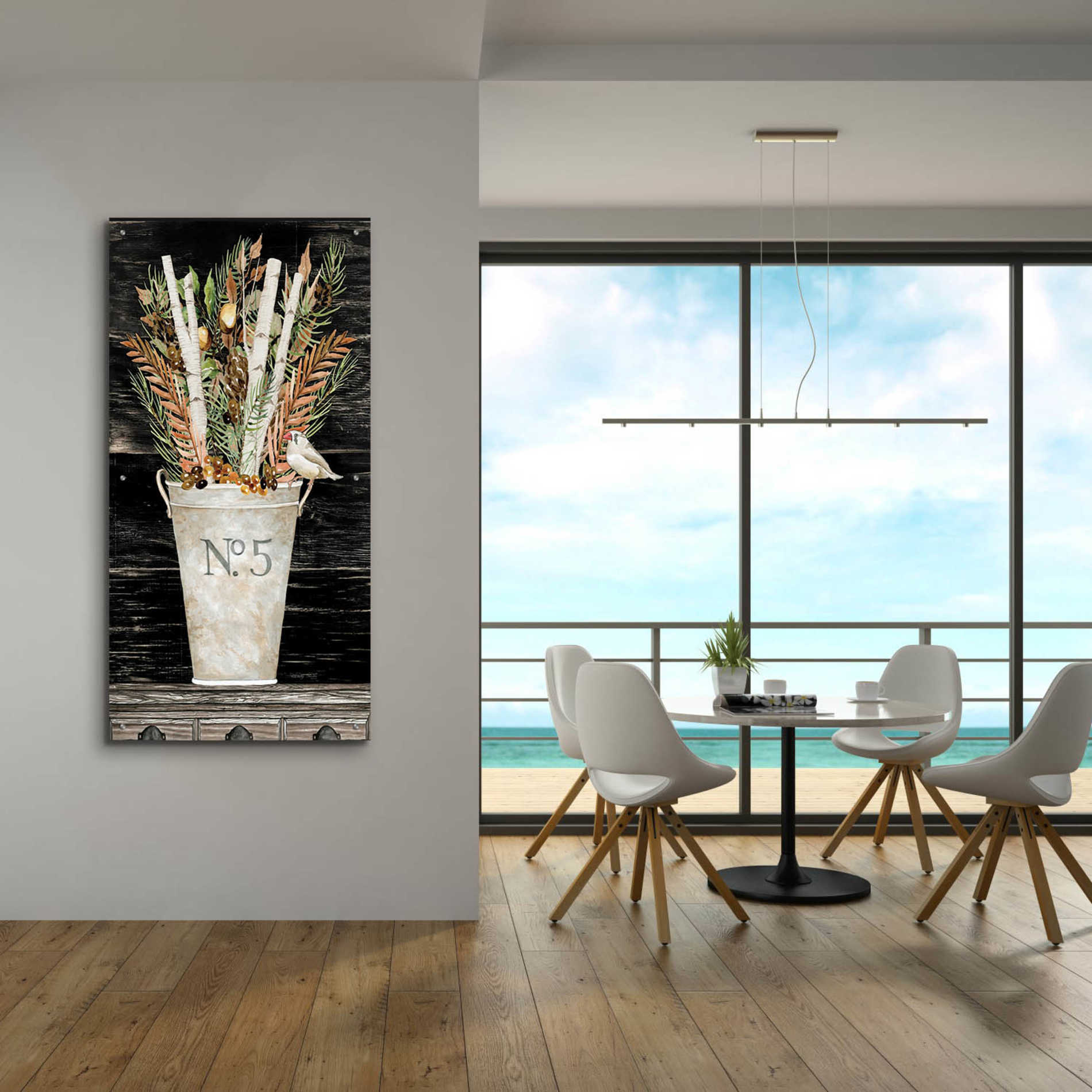 Epic Art 'No. 5 Fall Flowers and Birch 2' by Cindy Jacobs, Acrylic Glass Wall Art,24x48