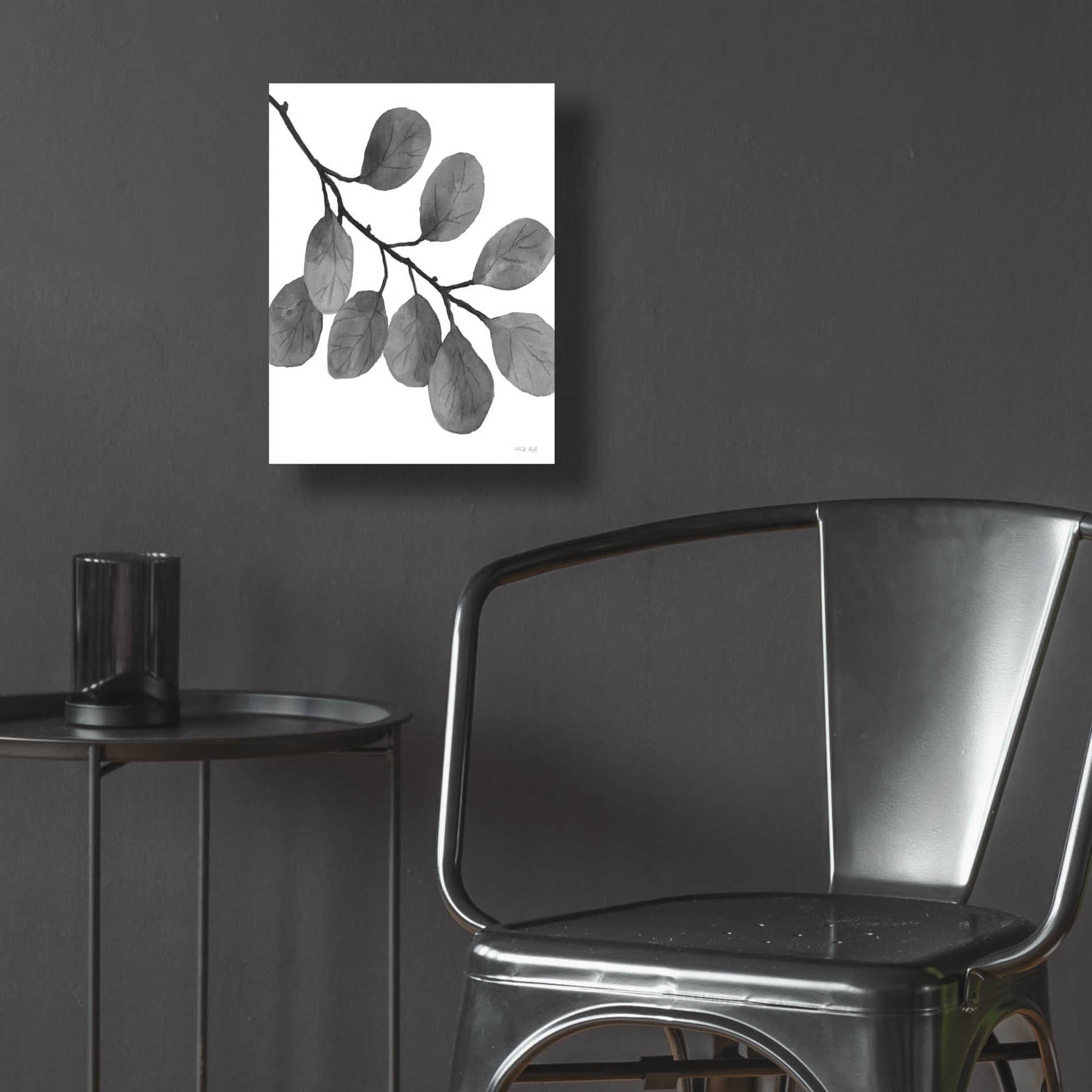 Epic Art 'Leaves in Gray I' by Cindy Jacobs, Acrylic Glass Wall Art,12x16