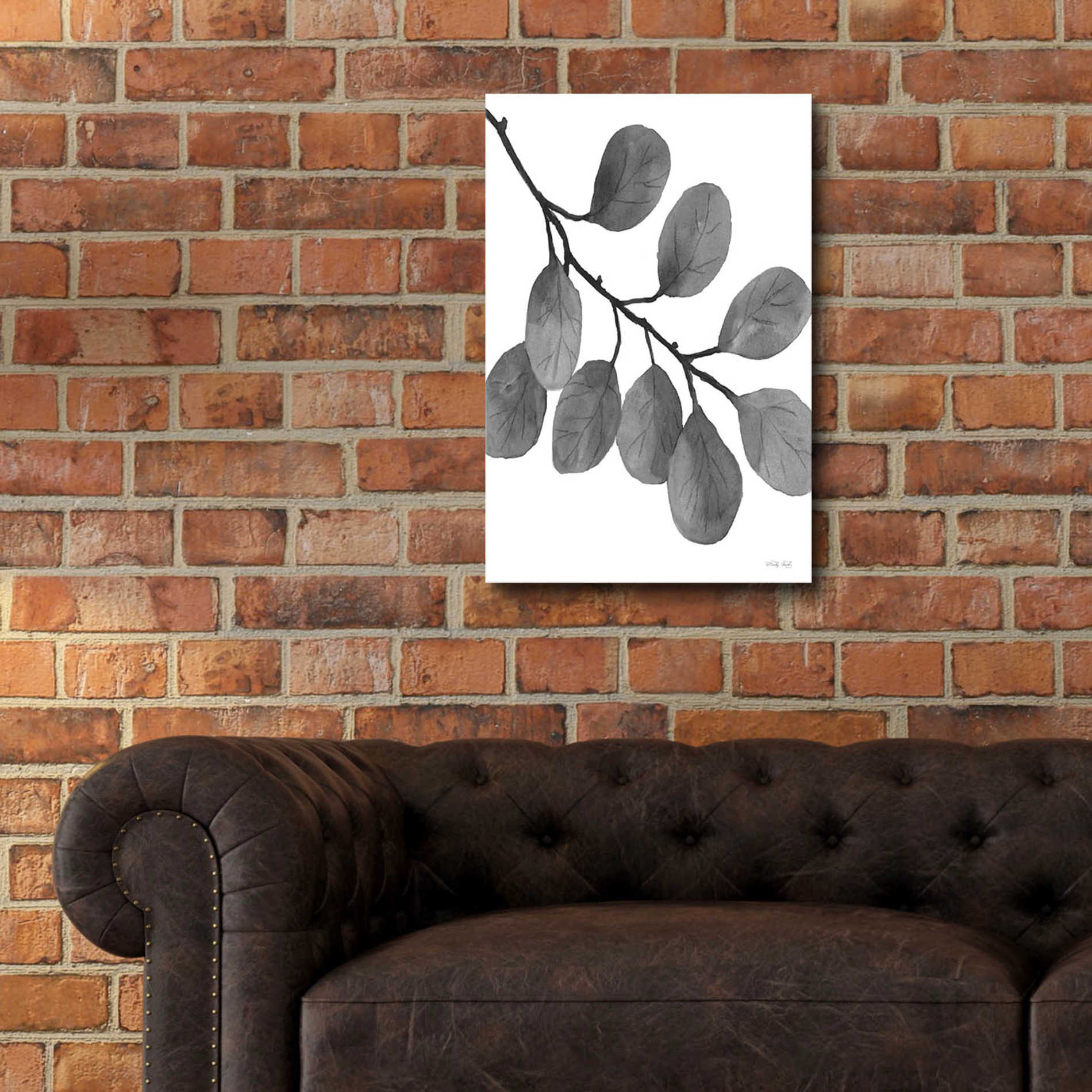 Epic Art 'Leaves in Gray I' by Cindy Jacobs, Acrylic Glass Wall Art,16x24