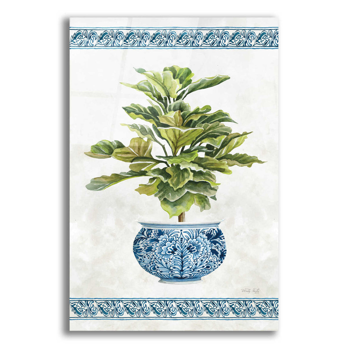Epic Art 'Chinoiserie Fig II' by Cindy Jacobs, Acrylic Glass Wall Art