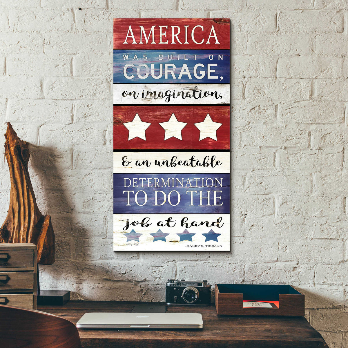Epic Art 'America Panel' by Cindy Jacobs, Acrylic Glass Wall Art,12x24