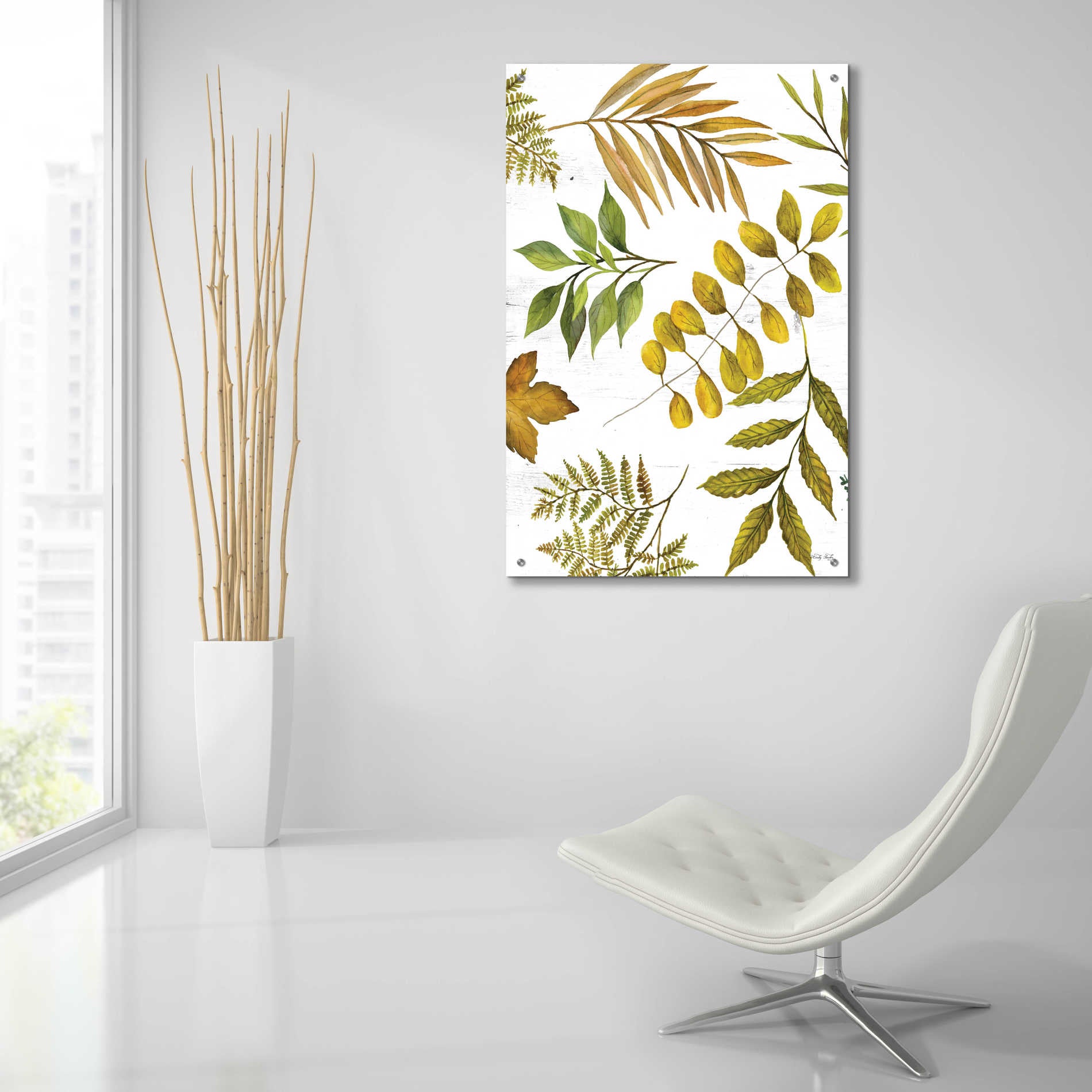 Epic Art 'Leaf Patterns I' by Cindy Jacobs, Acrylic Glass Wall Art,24x36